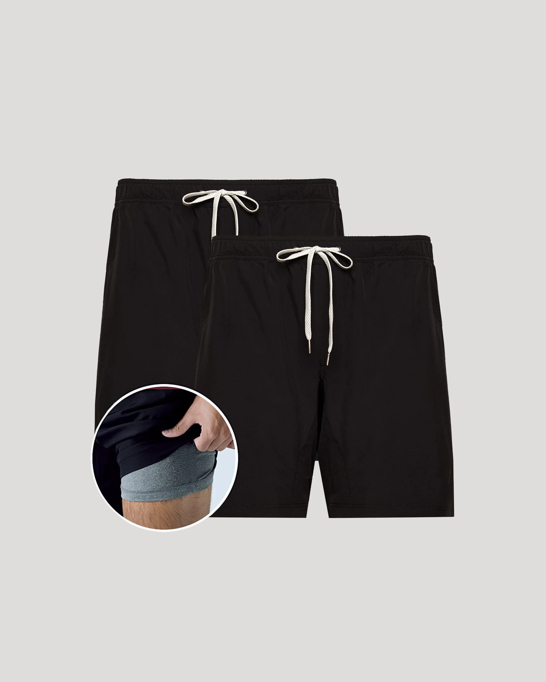 9" All Black Active Quick Dry Shorts 2-Pack