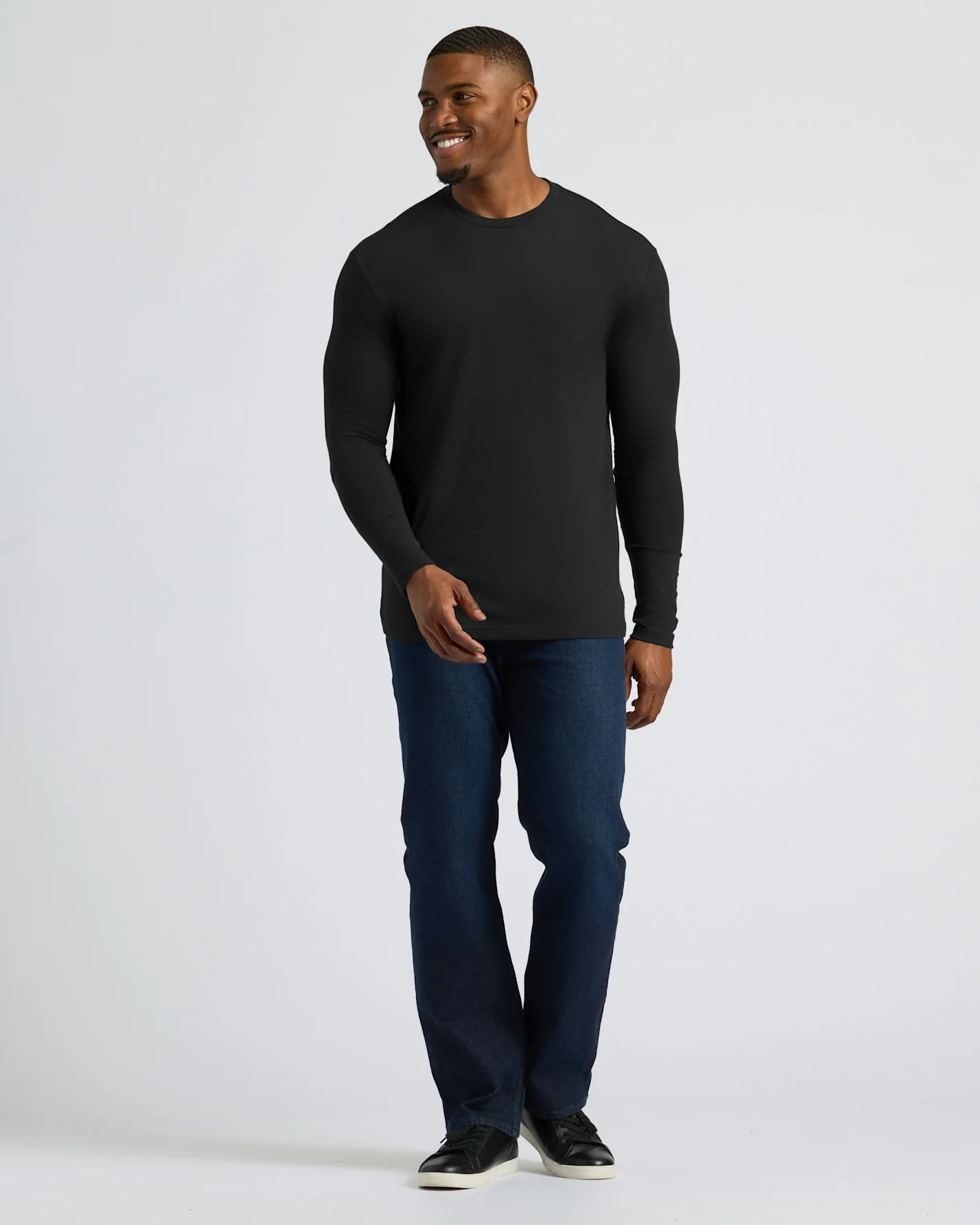 All Black Tall Long Sleeve Crew 3-Pack - Image 3