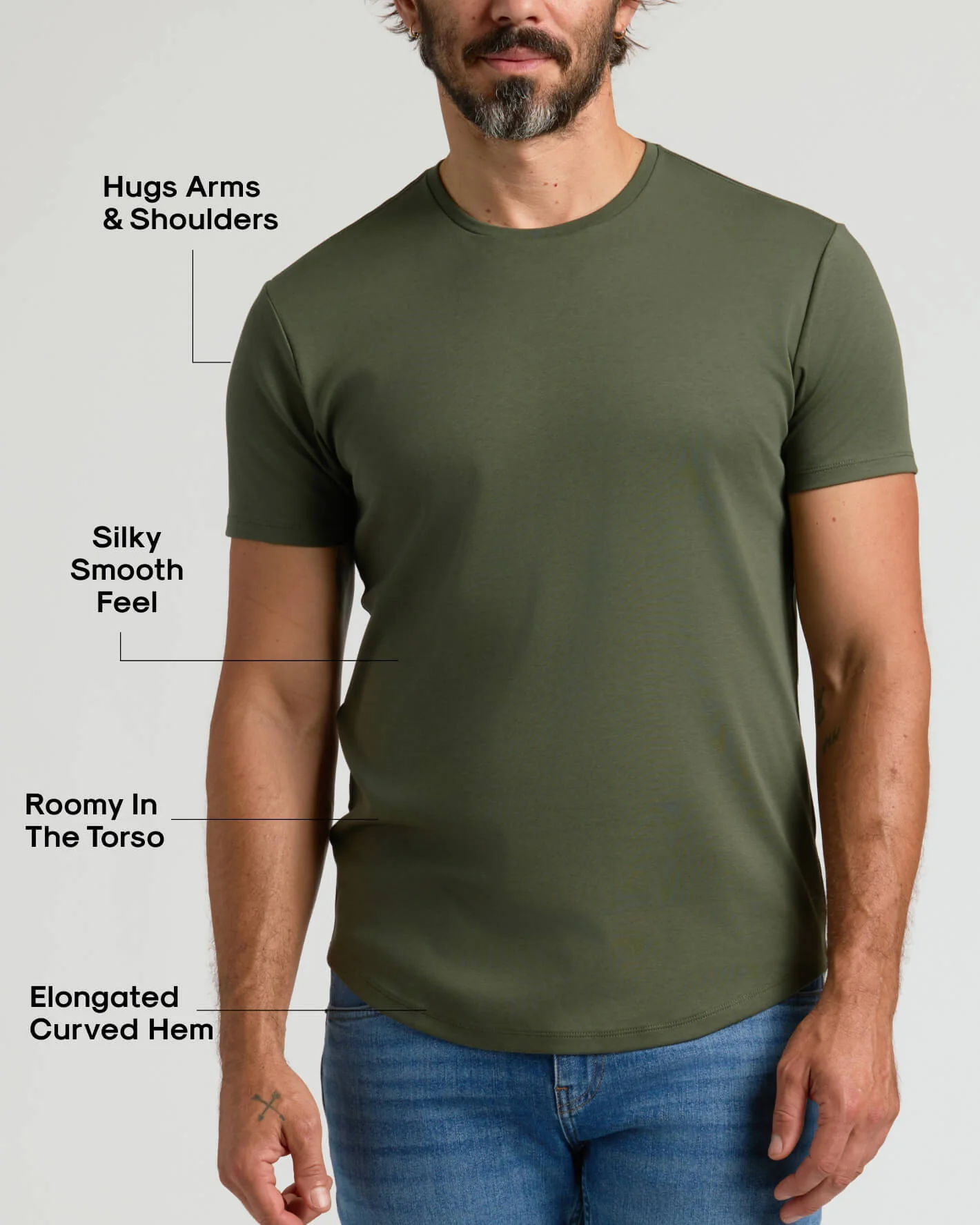 Grove Pima Cotton Blend Curved Hem Crew - Image 3