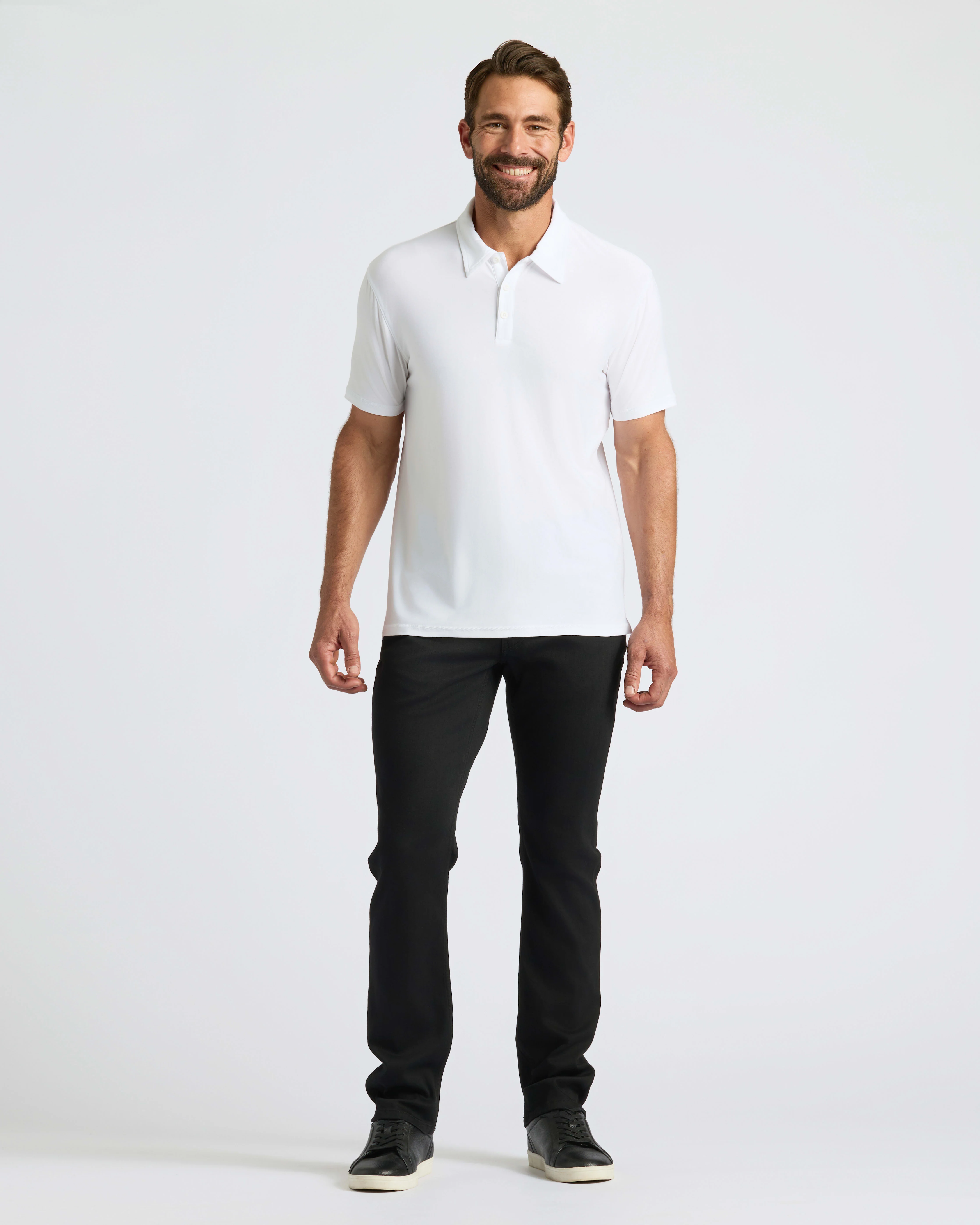 All White Active Short Sleeve Polo 3-Pack - Image 3