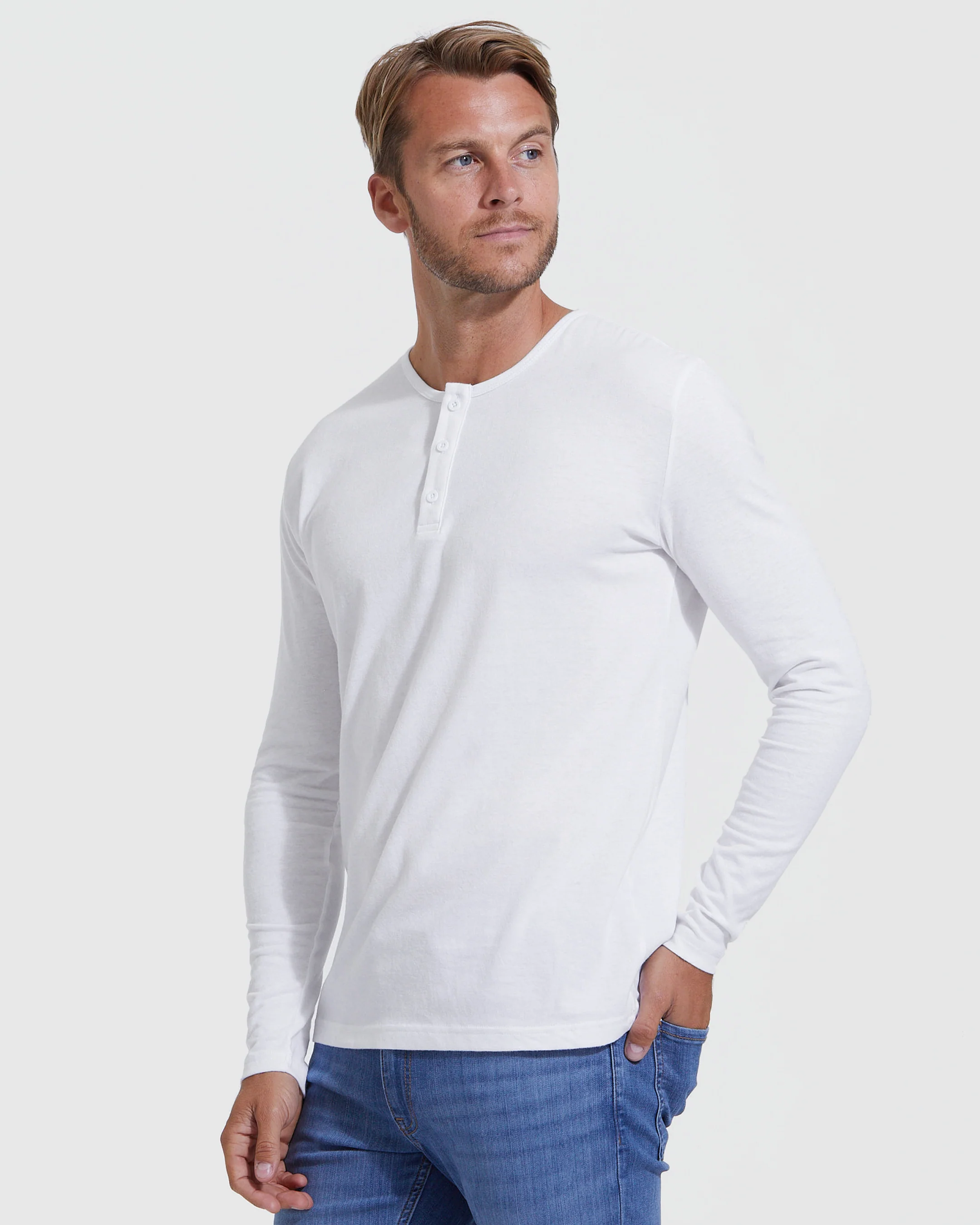 All White Classic Henley 3-Pack - Image 2