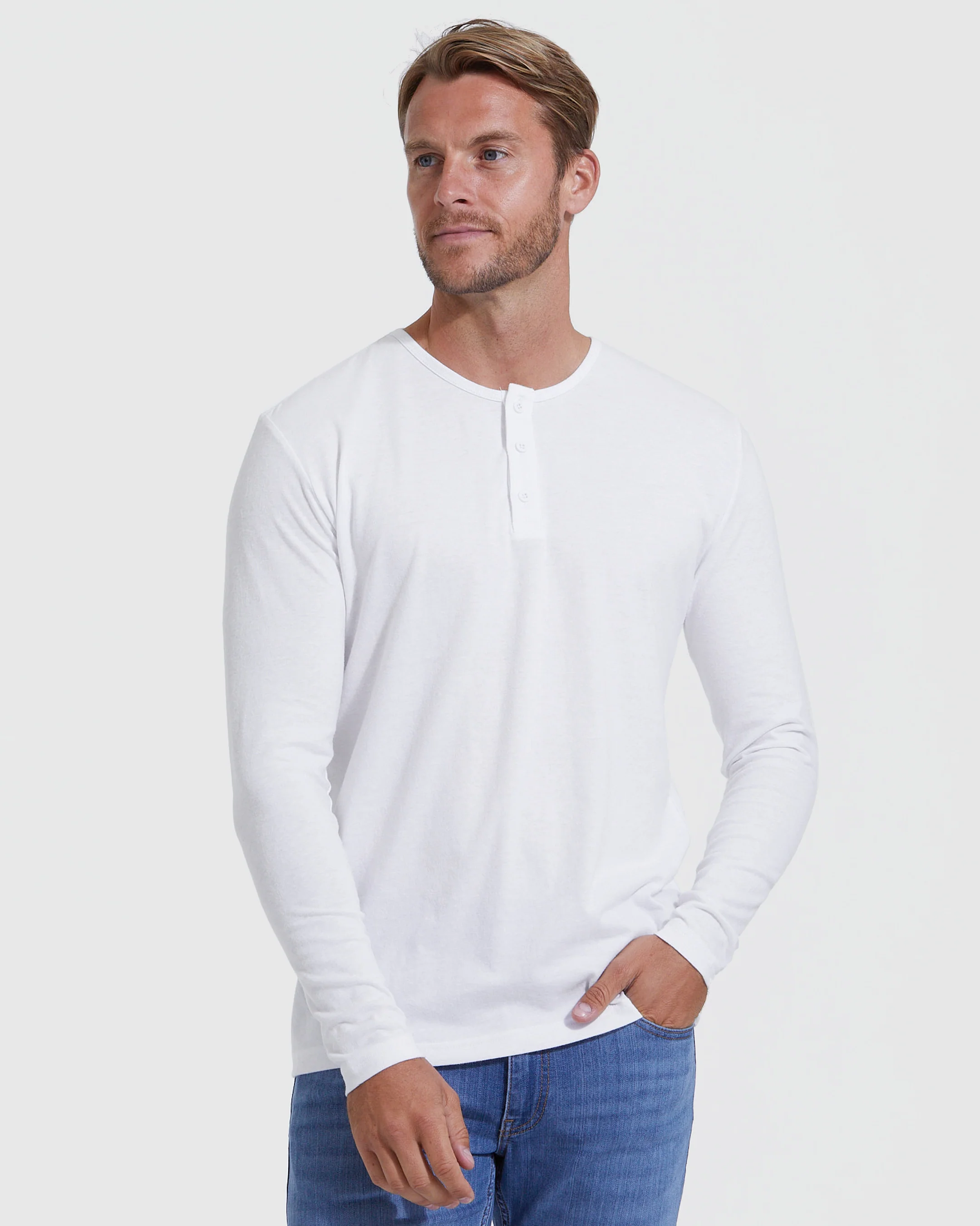All White Classic Henley 3-Pack - Image 4