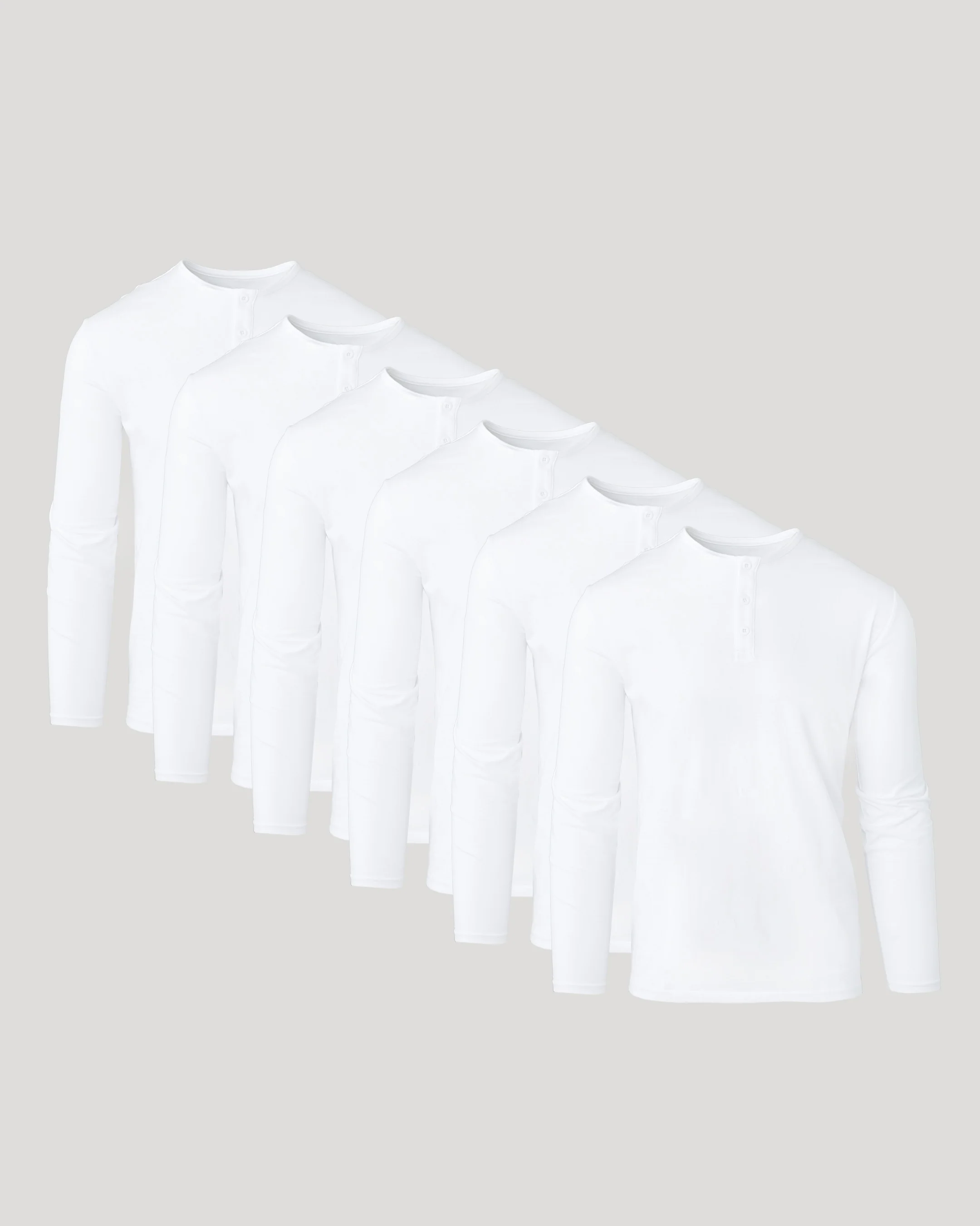 All White Classic Henley 6-Pack