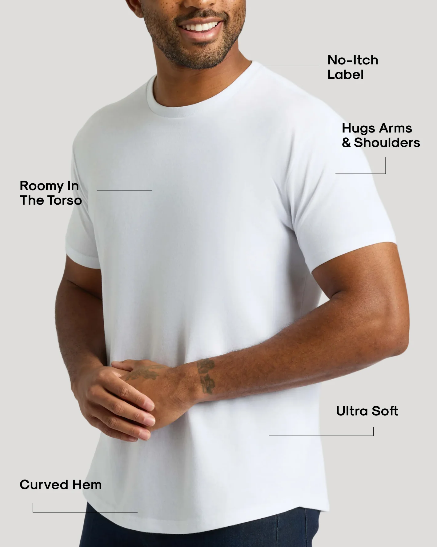 White Curved Hem Classic Crew Neck 2-Pack - Image 3