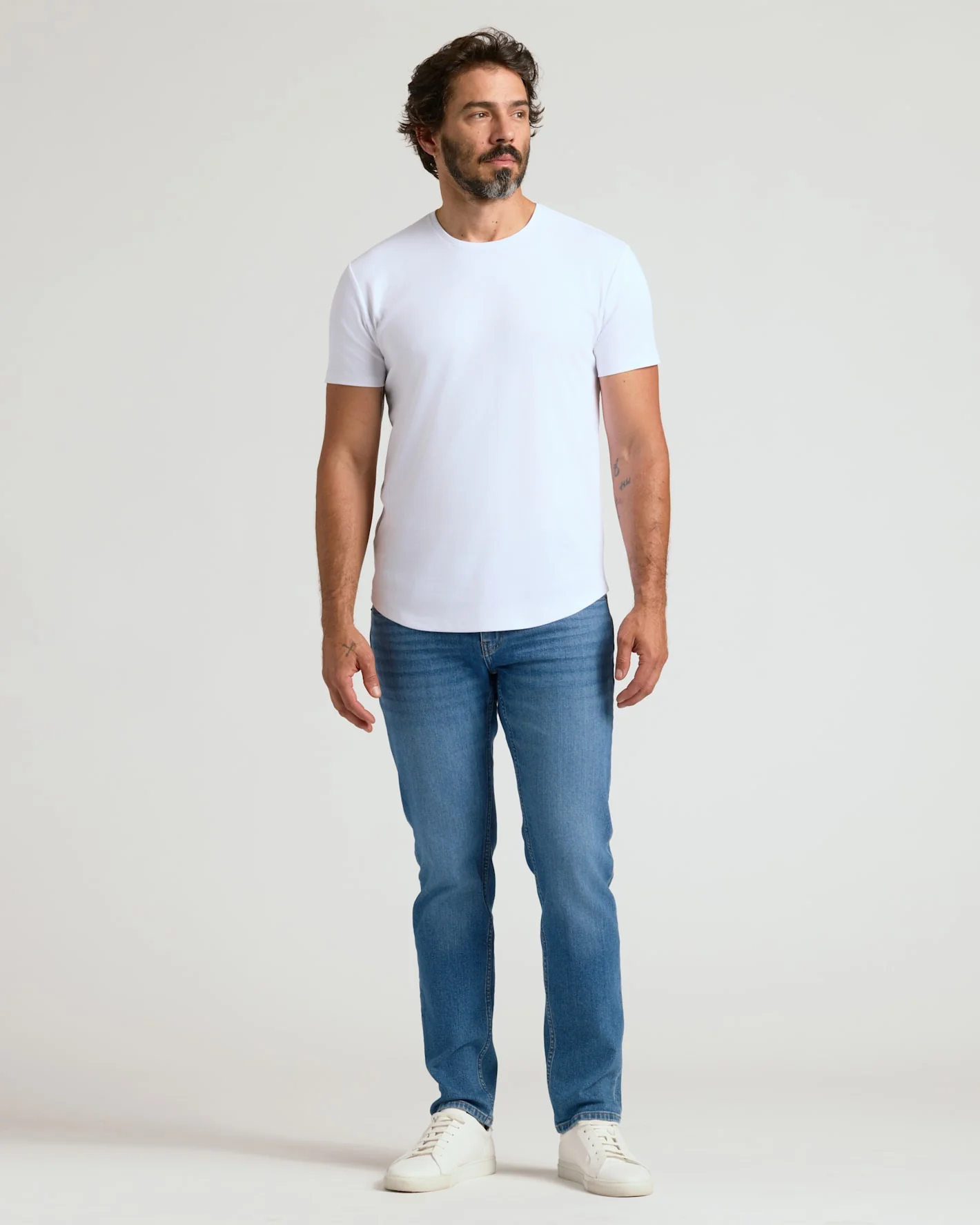 Pima Cotton Blend Curved Hem Crew 4-Pack - Image 4