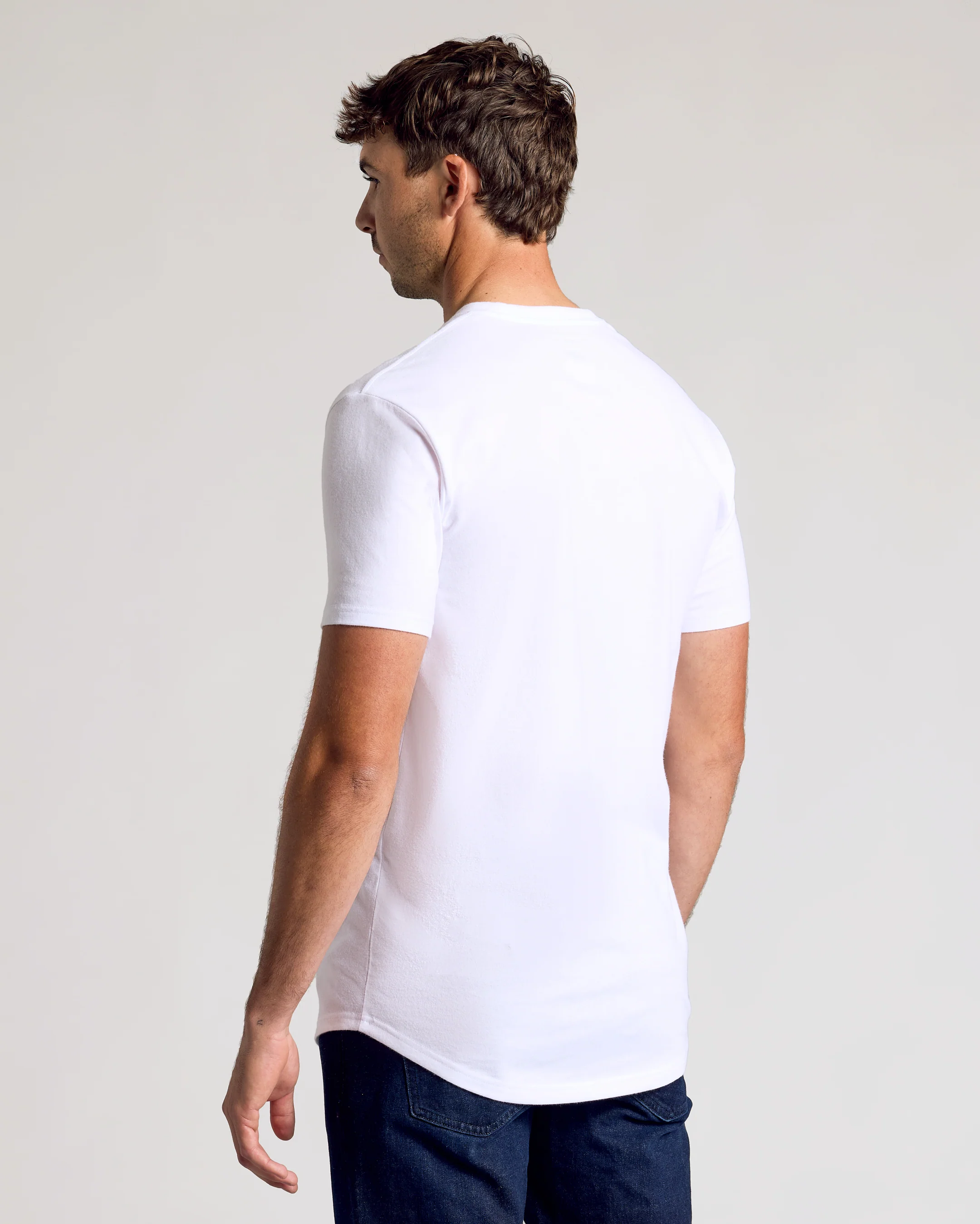All White Short Sleeve Tall Curved Hem Crew 3-Pack - Image 3