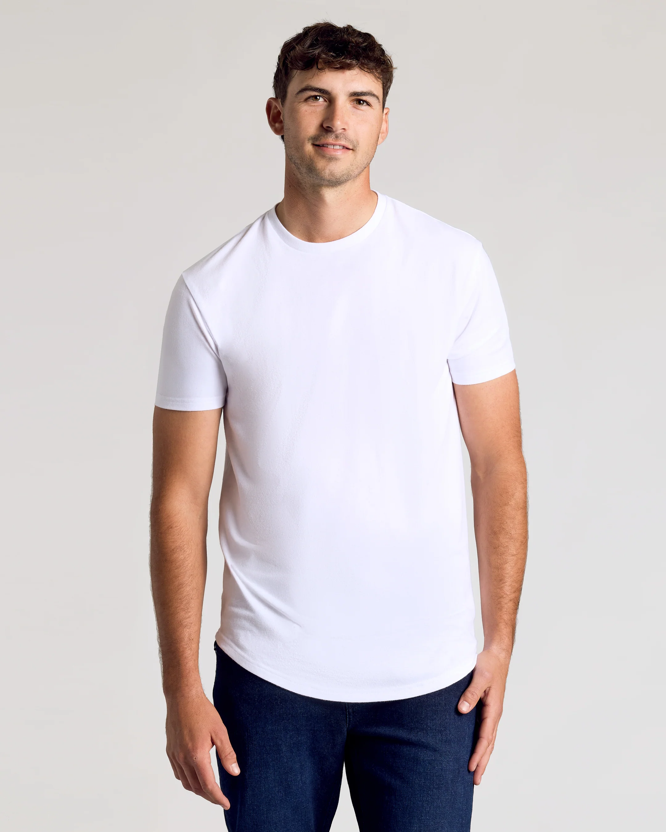 All White Short Sleeve Tall Curved Hem Crew 3-Pack - Image 4