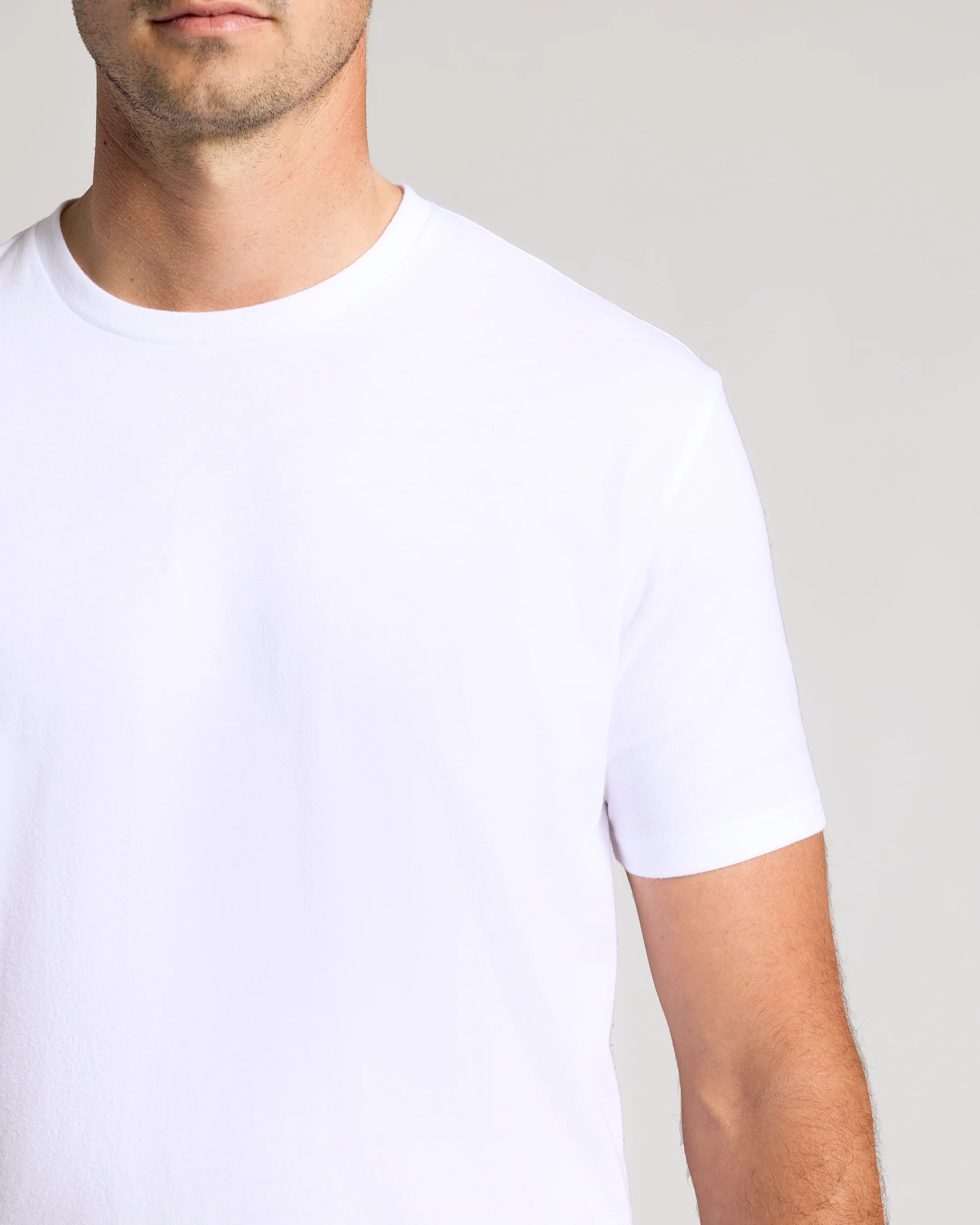 All White Short Sleeve Tall Curved Hem Crew 3-Pack - Image 5