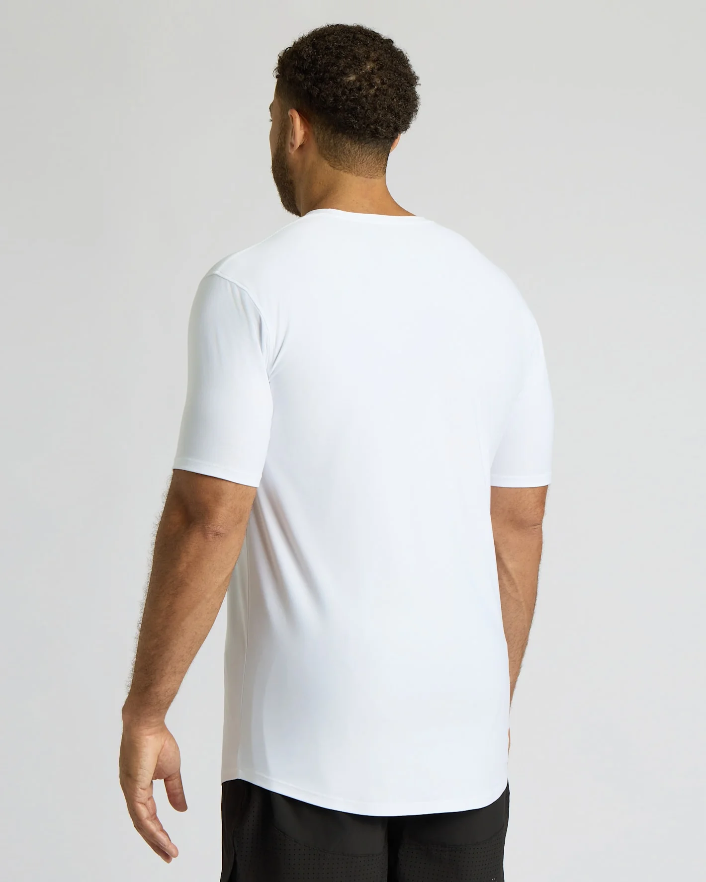 White Tall Active Curved Hem Crew - Image 4