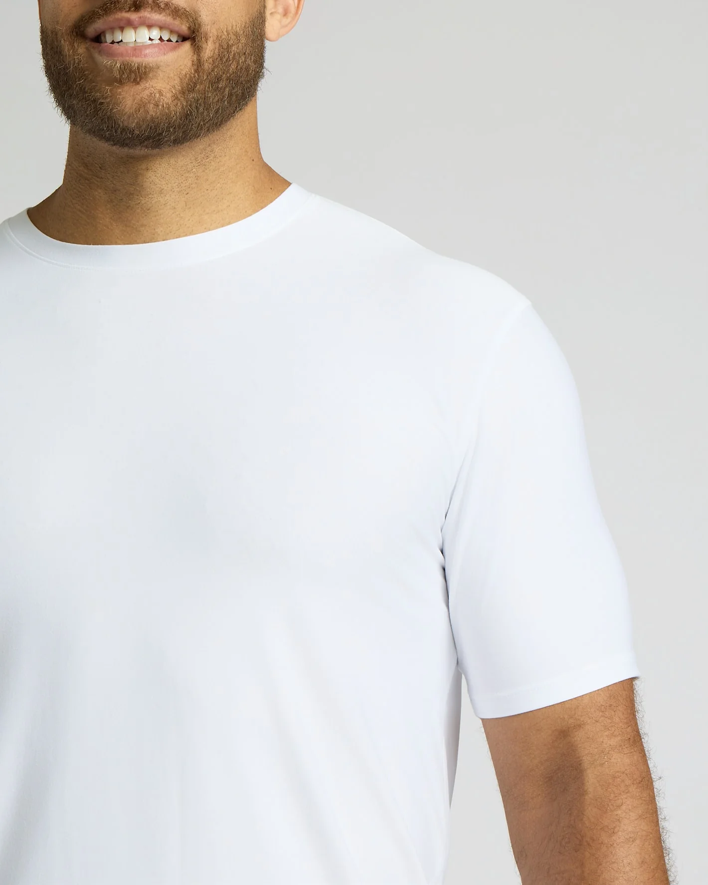 White Tall Active Curved Hem Crew - Image 5