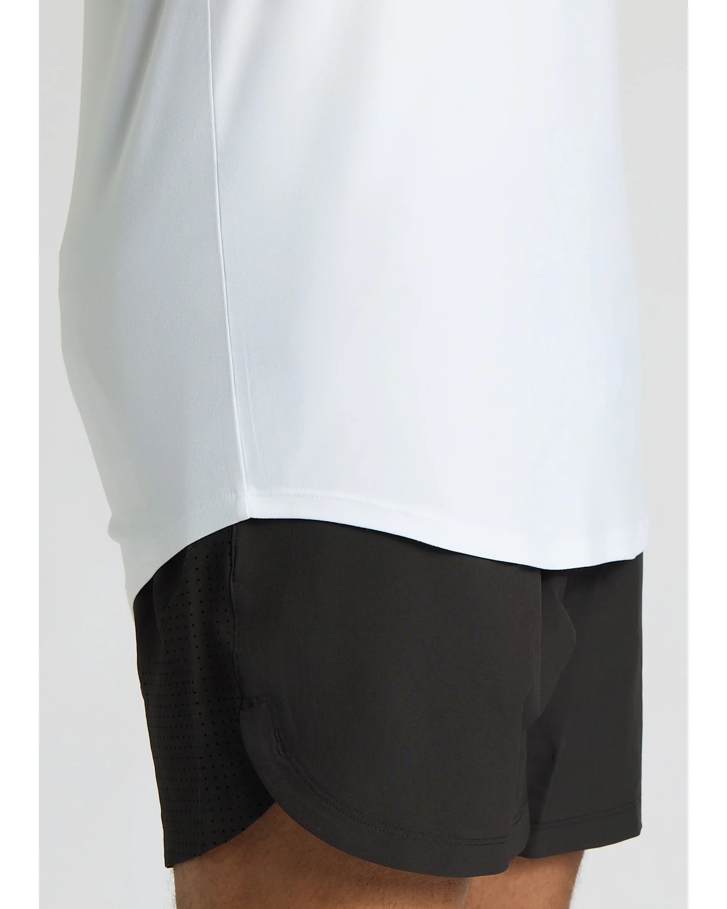 White Tall Active Curved Hem Crew - Image 7