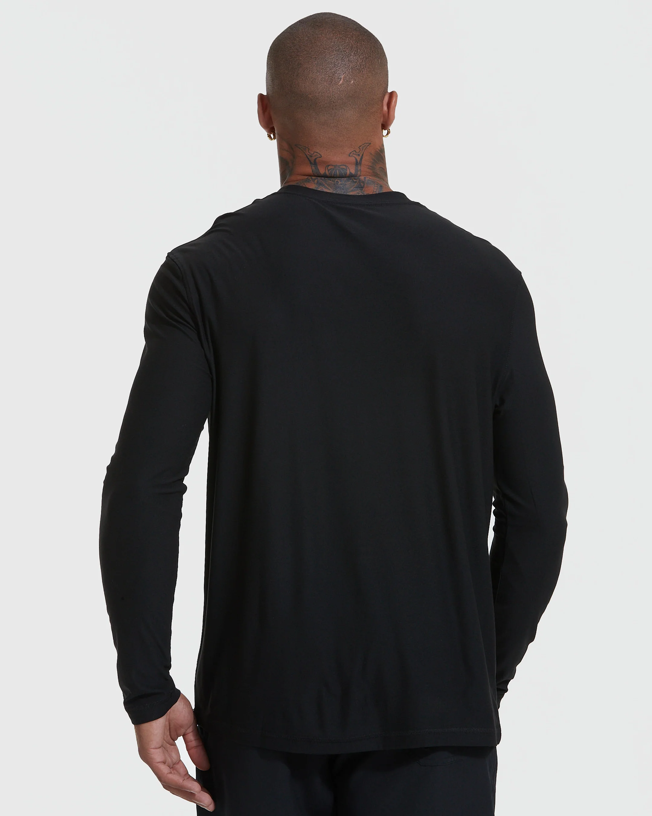 Black Active Long Sleeve Crew Neck T-Shirt - Image 5