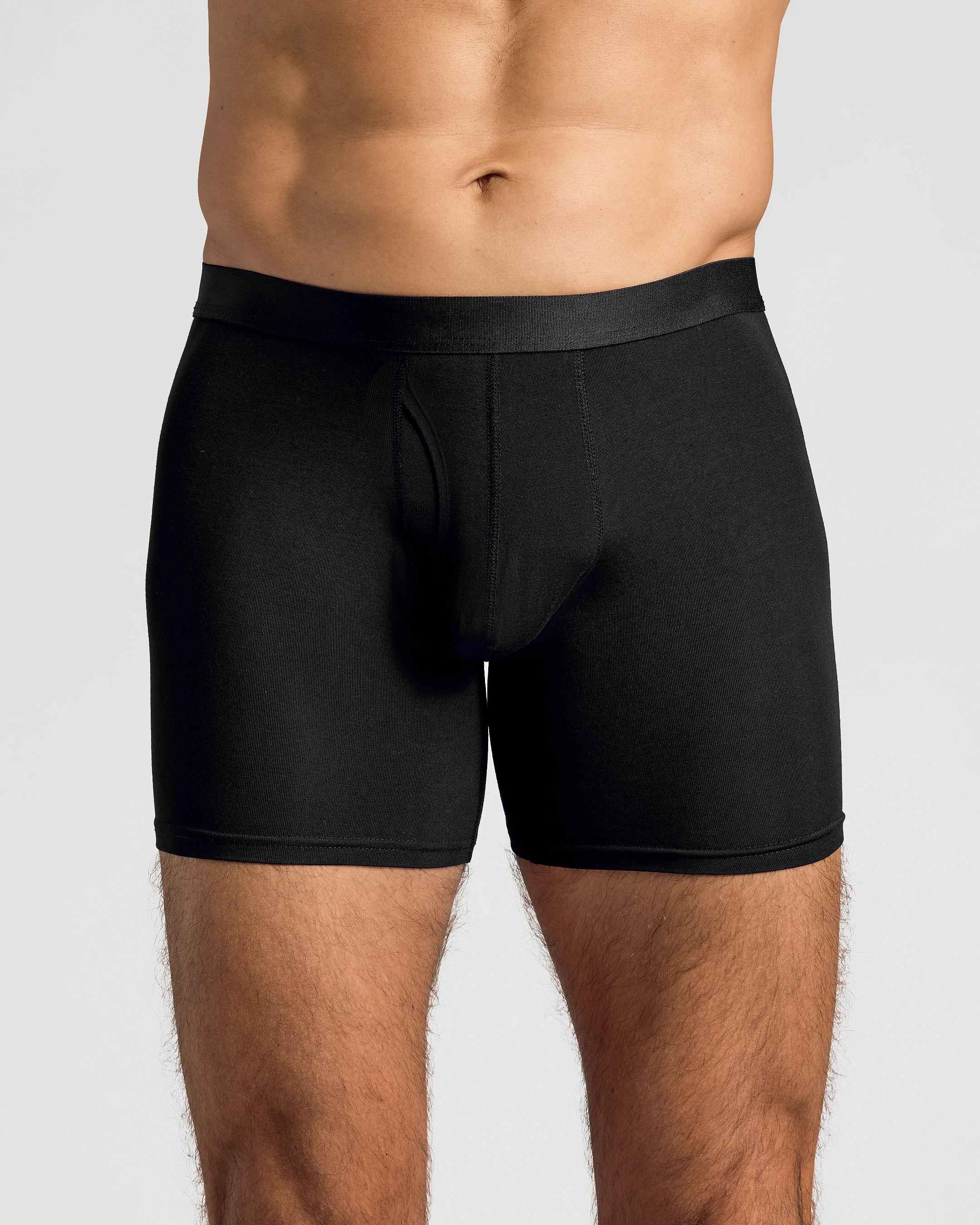 Black Boxer Briefs W/ Fly 6-Pack - Image 2