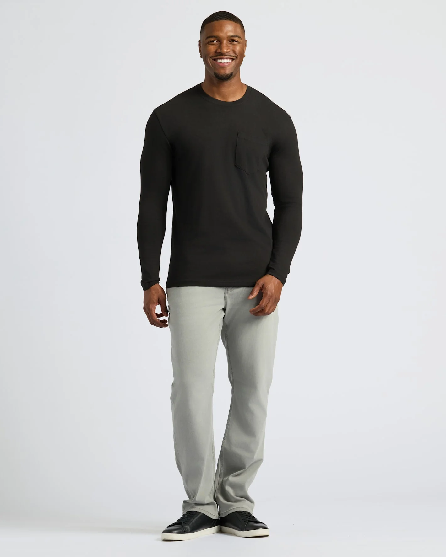 Black Tall Heavyweight Long Sleeve Pocket Crew 2-Pack - Image 3