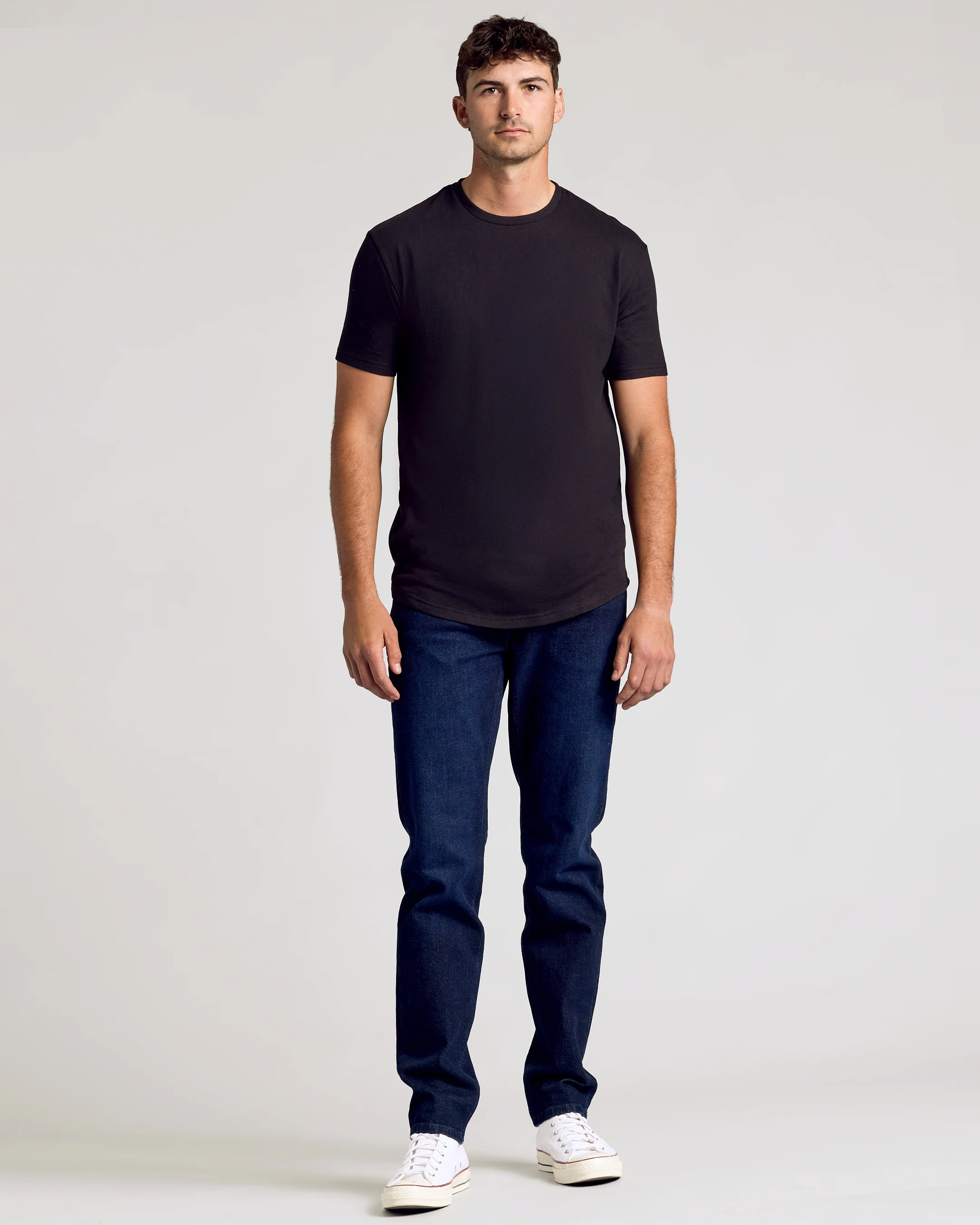 All Black Short Sleeve Tall Curved Hem Crew 6-Pack - Image 6
