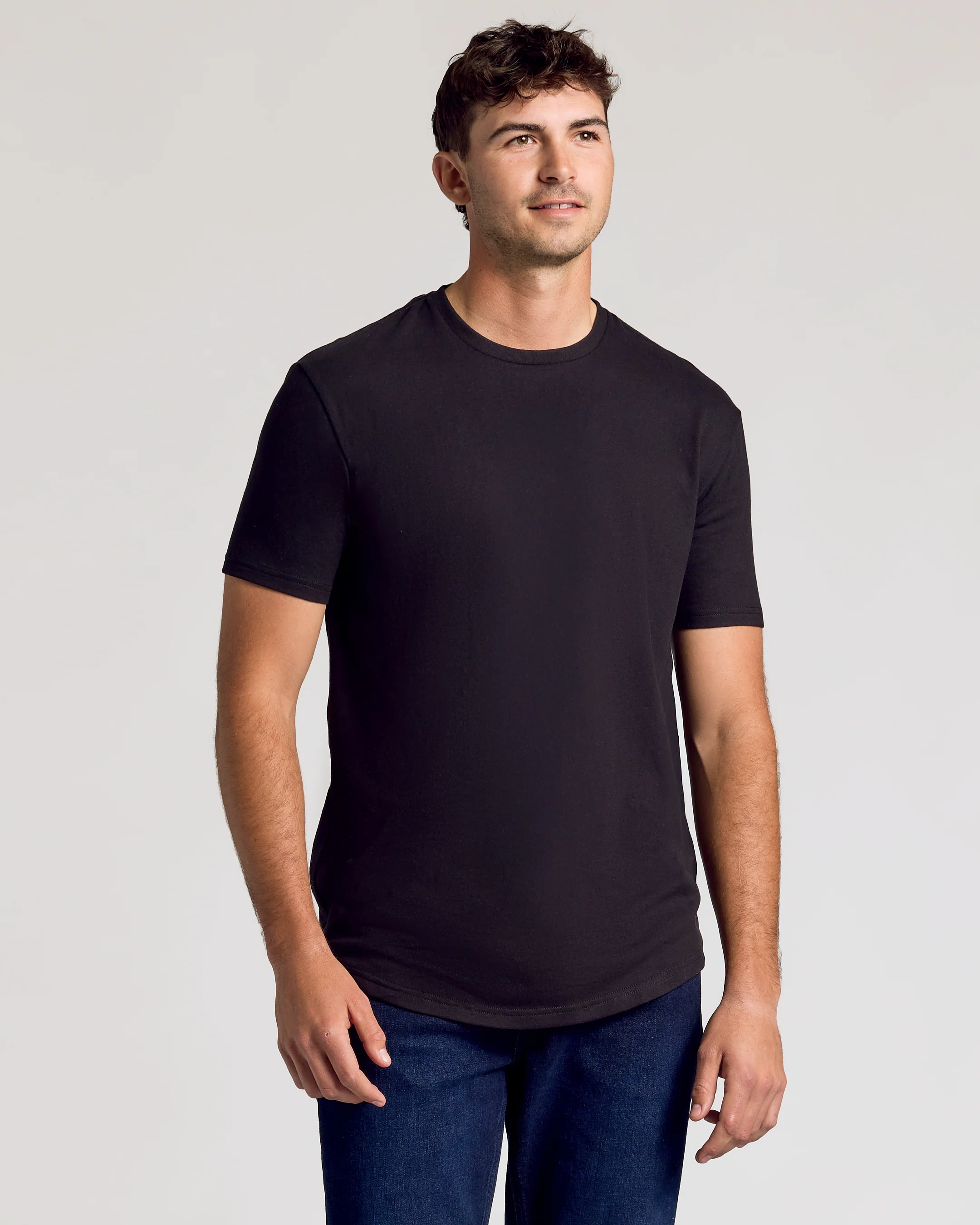 All Black Short Sleeve Tall Curved Hem Crew 6-Pack - Image 2