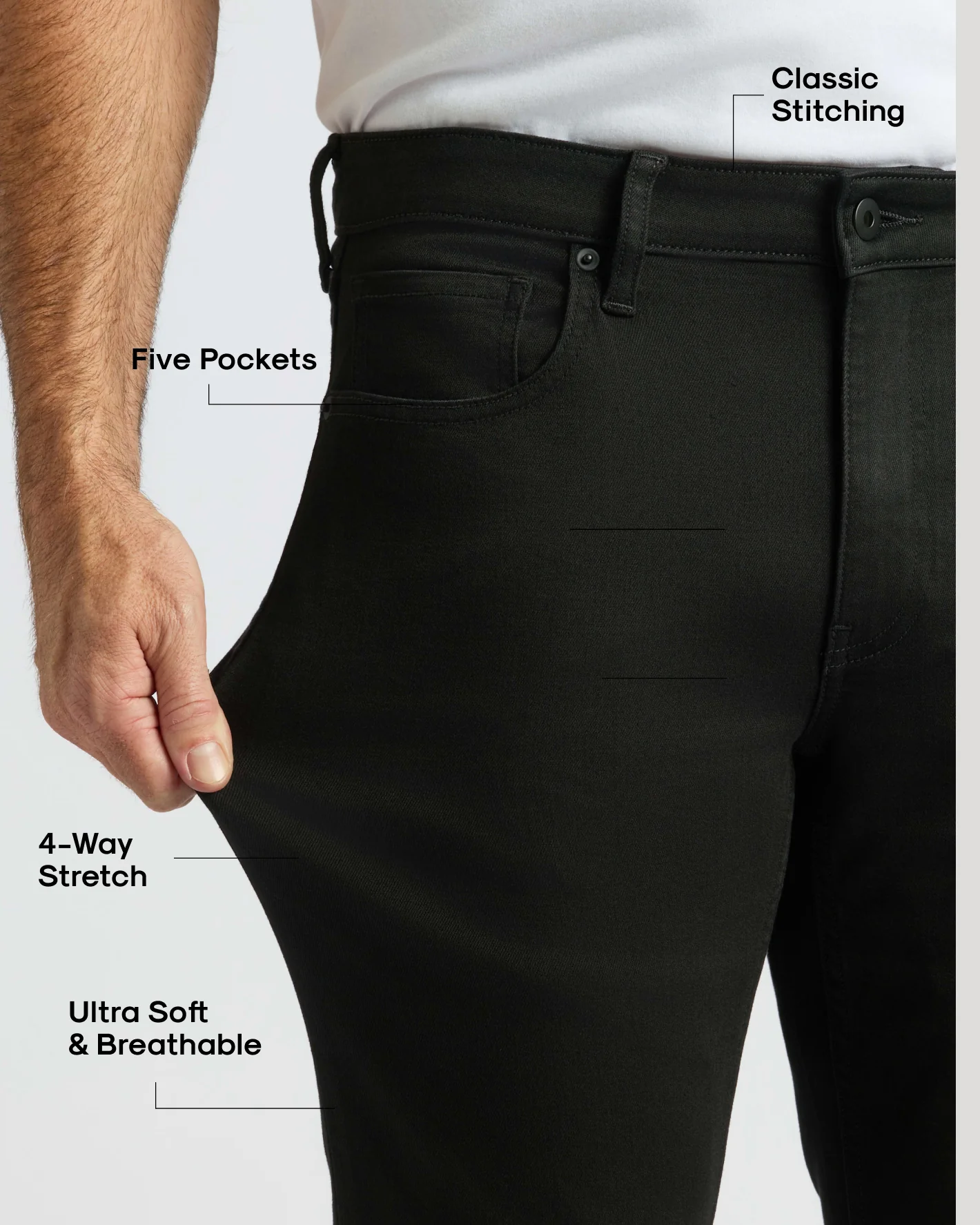 Black & Gray Wash Straight Comfort Stretch Jeans 2-Pack - Image 3