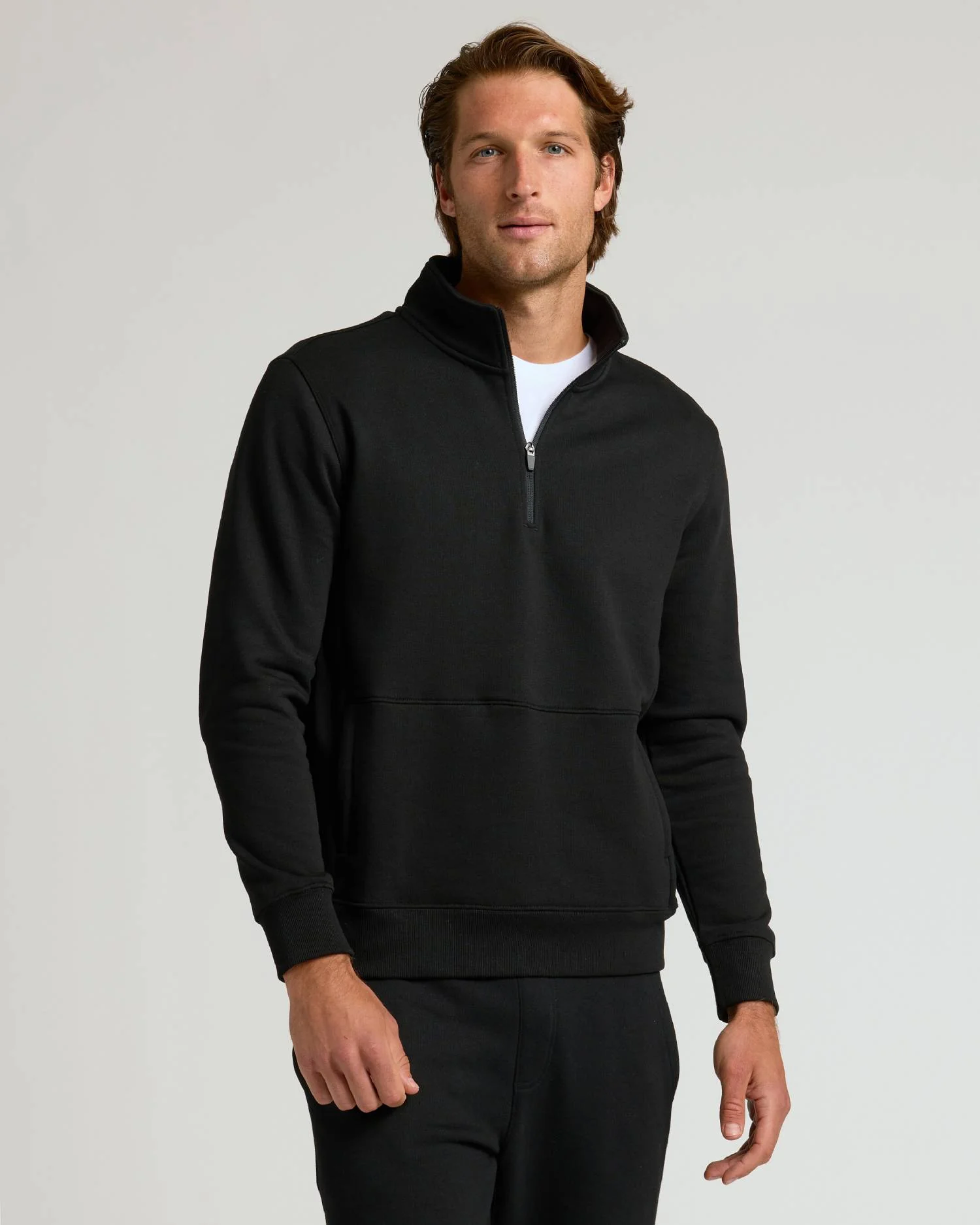 Black Quarter Zip Fleece Sweatshirt & Jogger 2-Pack - Image 2