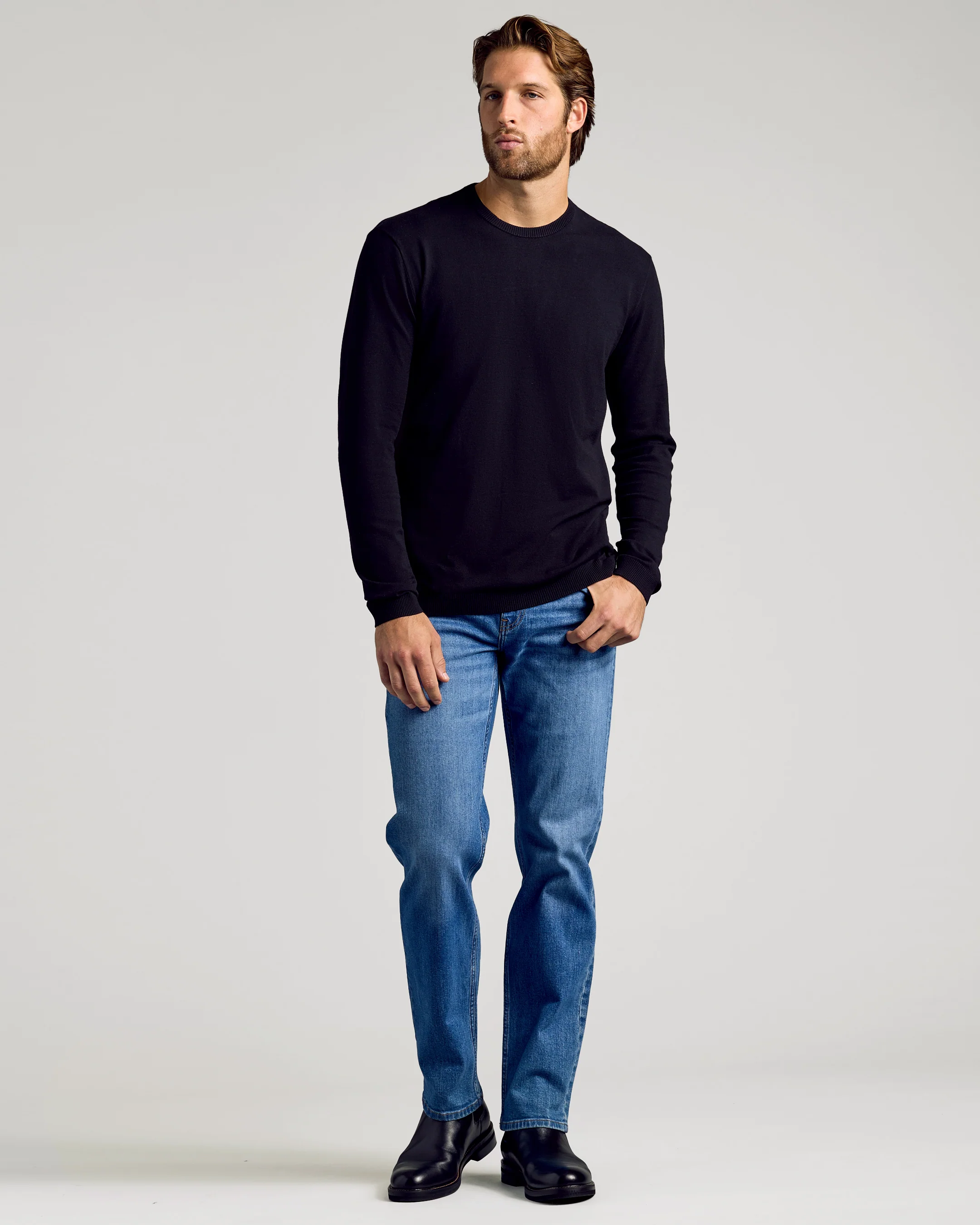 Black Dressy Crew Neck Sweater - Image 6