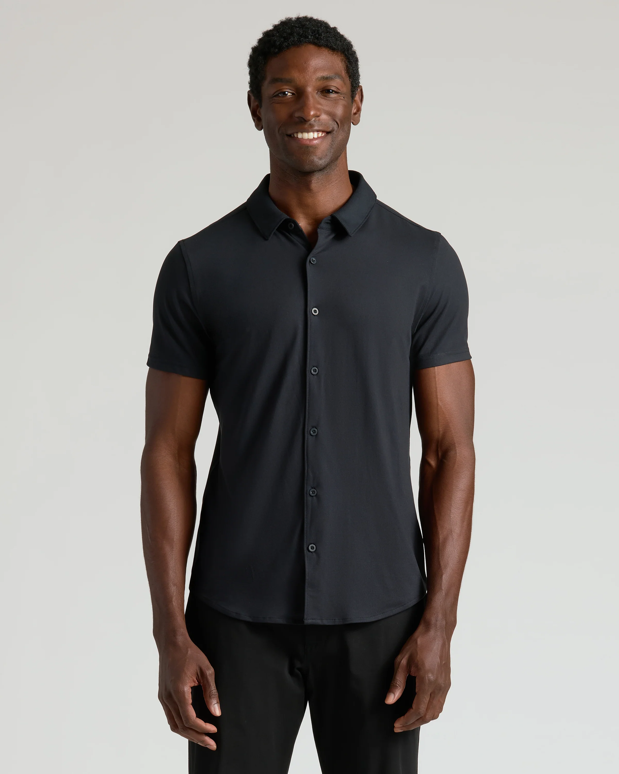 Black Short Sleeve Comfort Knit Shirt