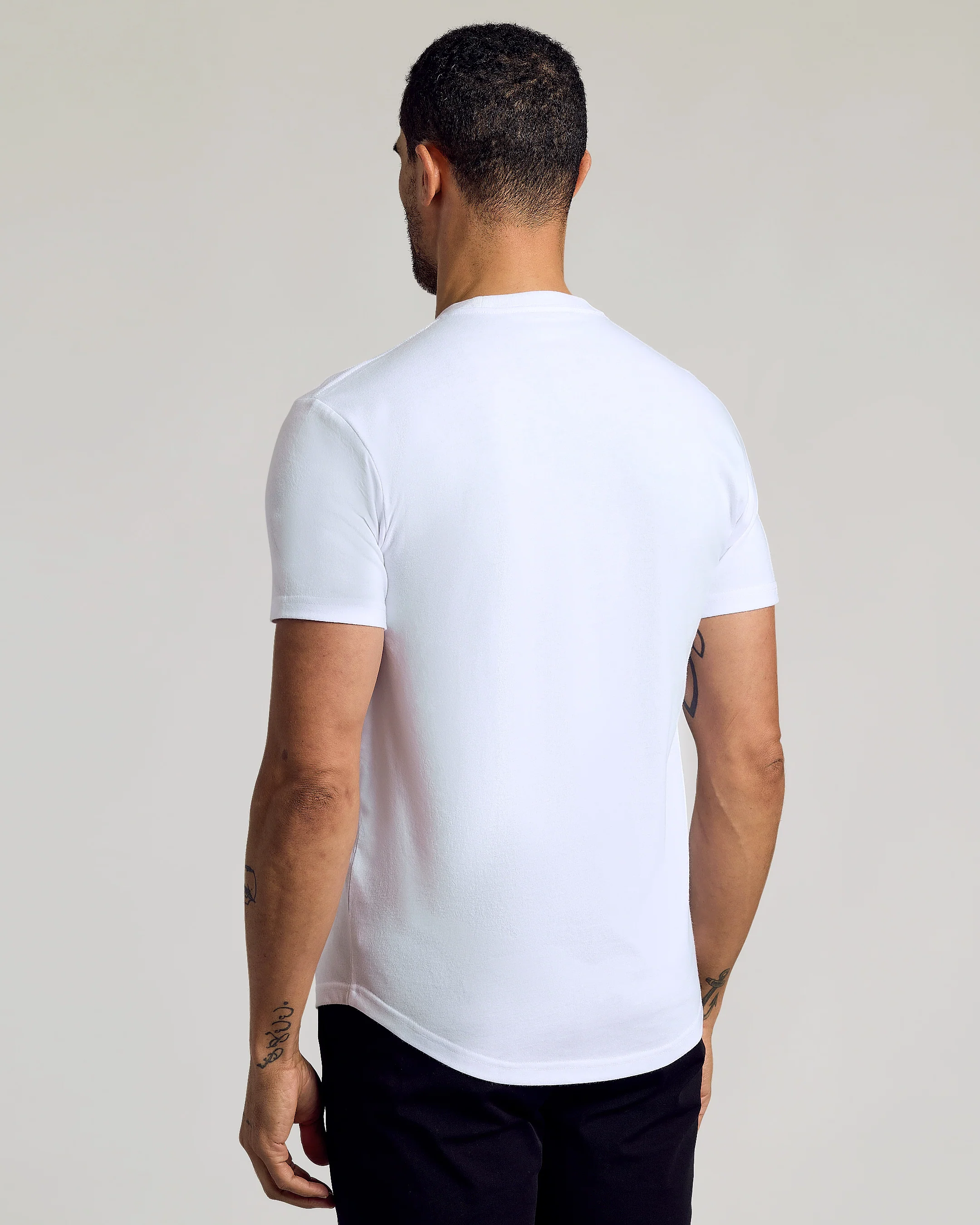 Black & White Curved Hem Classic Crew Neck 10-Pack - Image 6