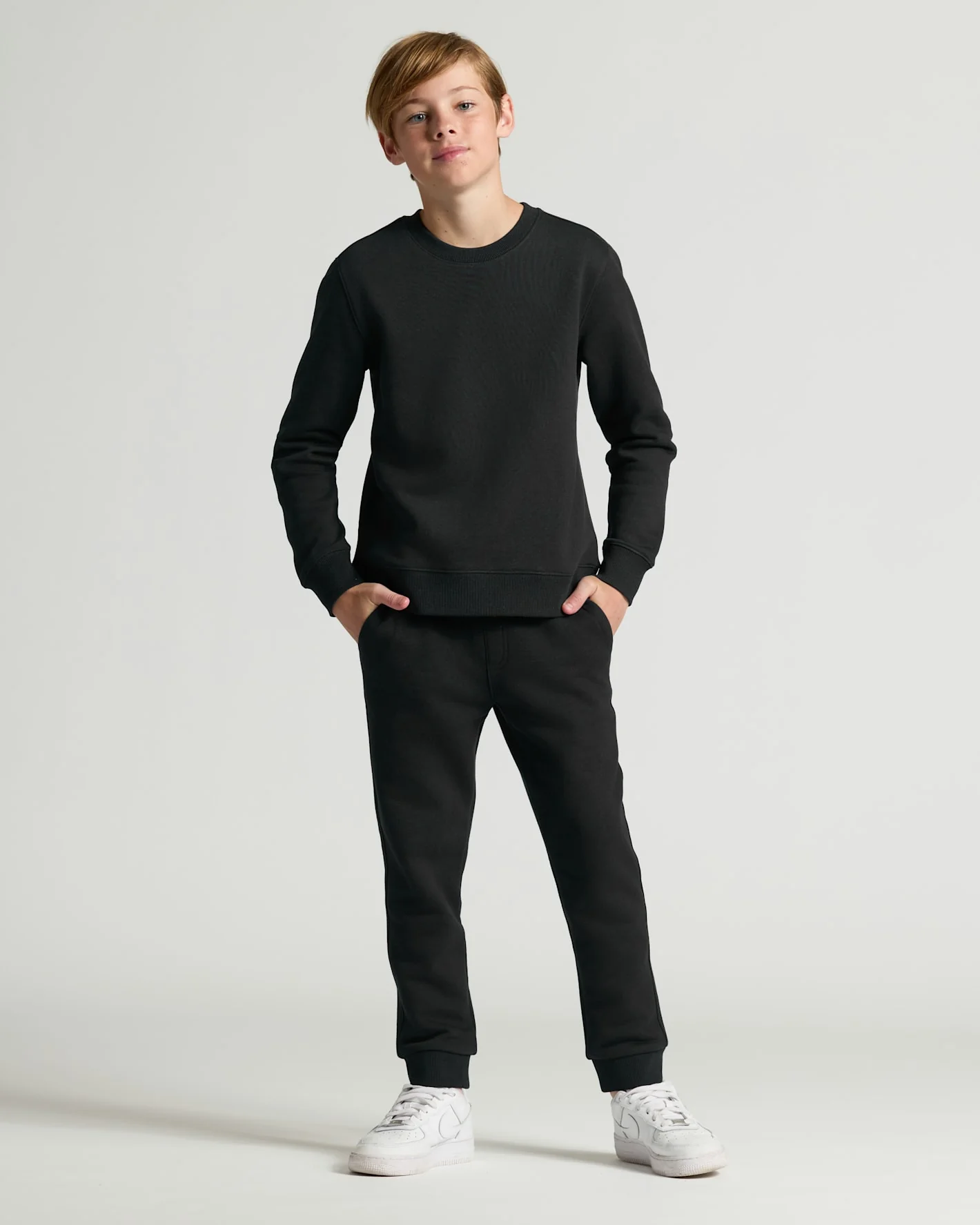 Boys' Black Fleece Crew Neck - Image 3