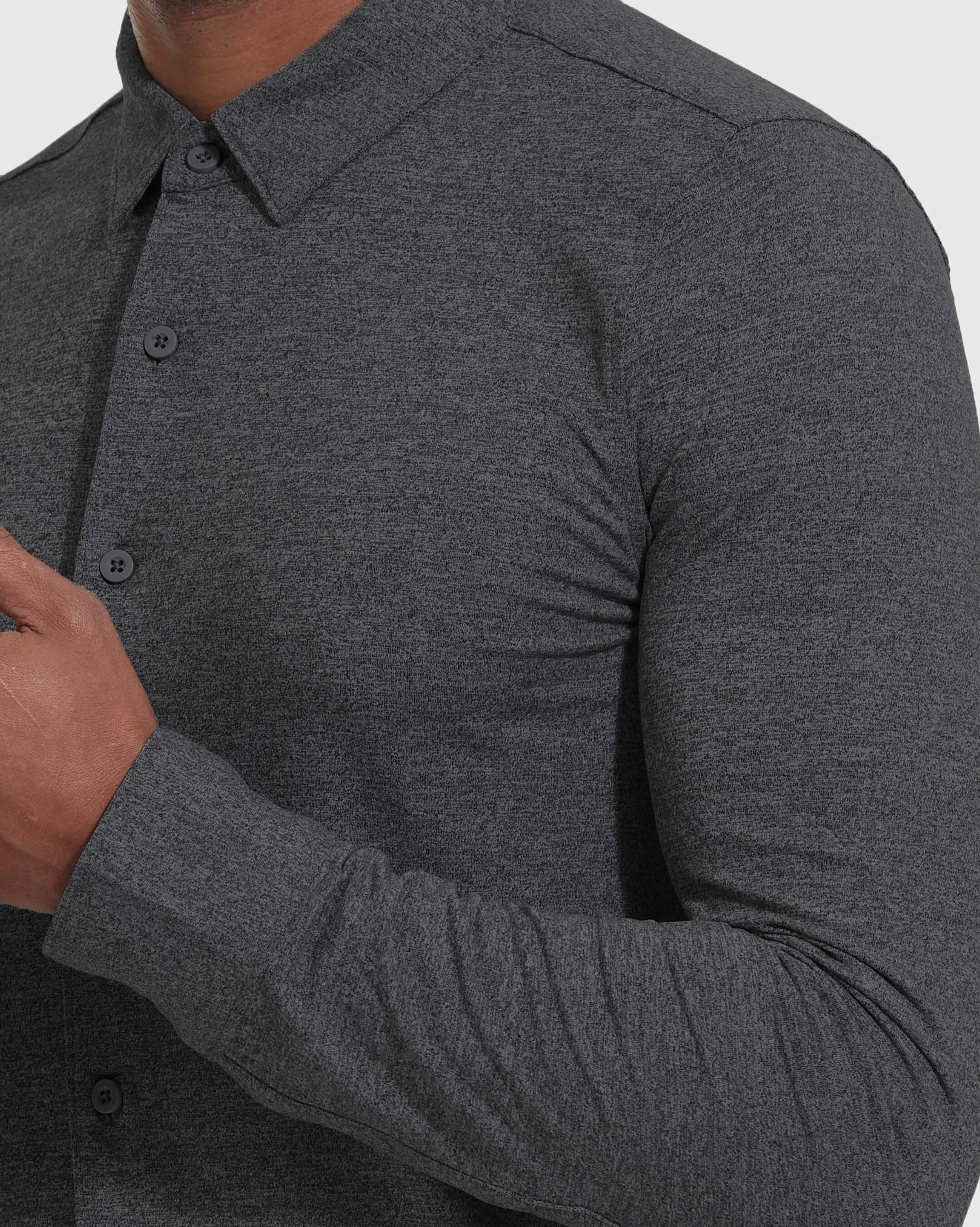 Charcoal Heather Long Sleeve Gray Do-It-All Comfort Shirt - Image 5