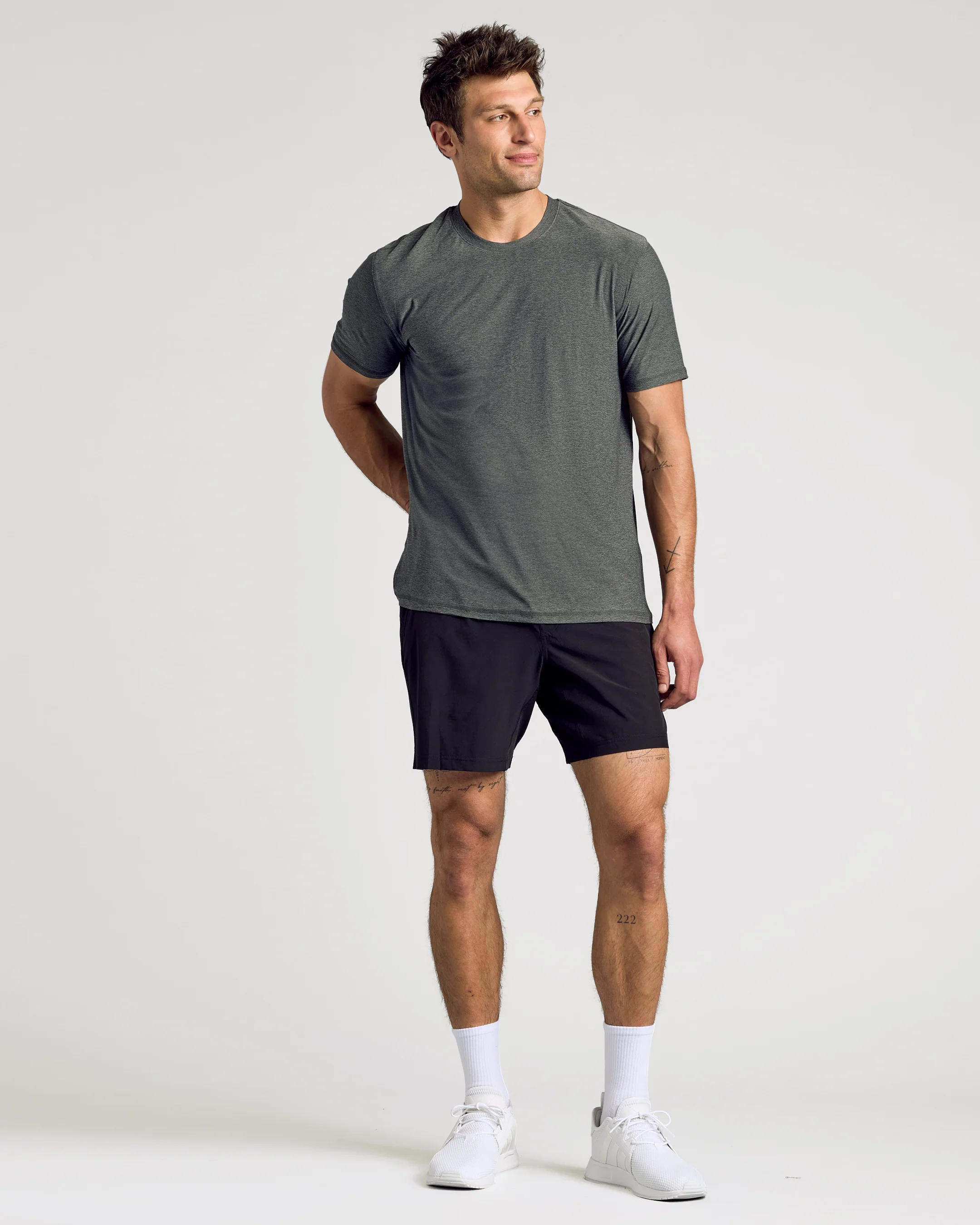 Charcoal Heather Gray Active Crew Neck Tee - Image 5