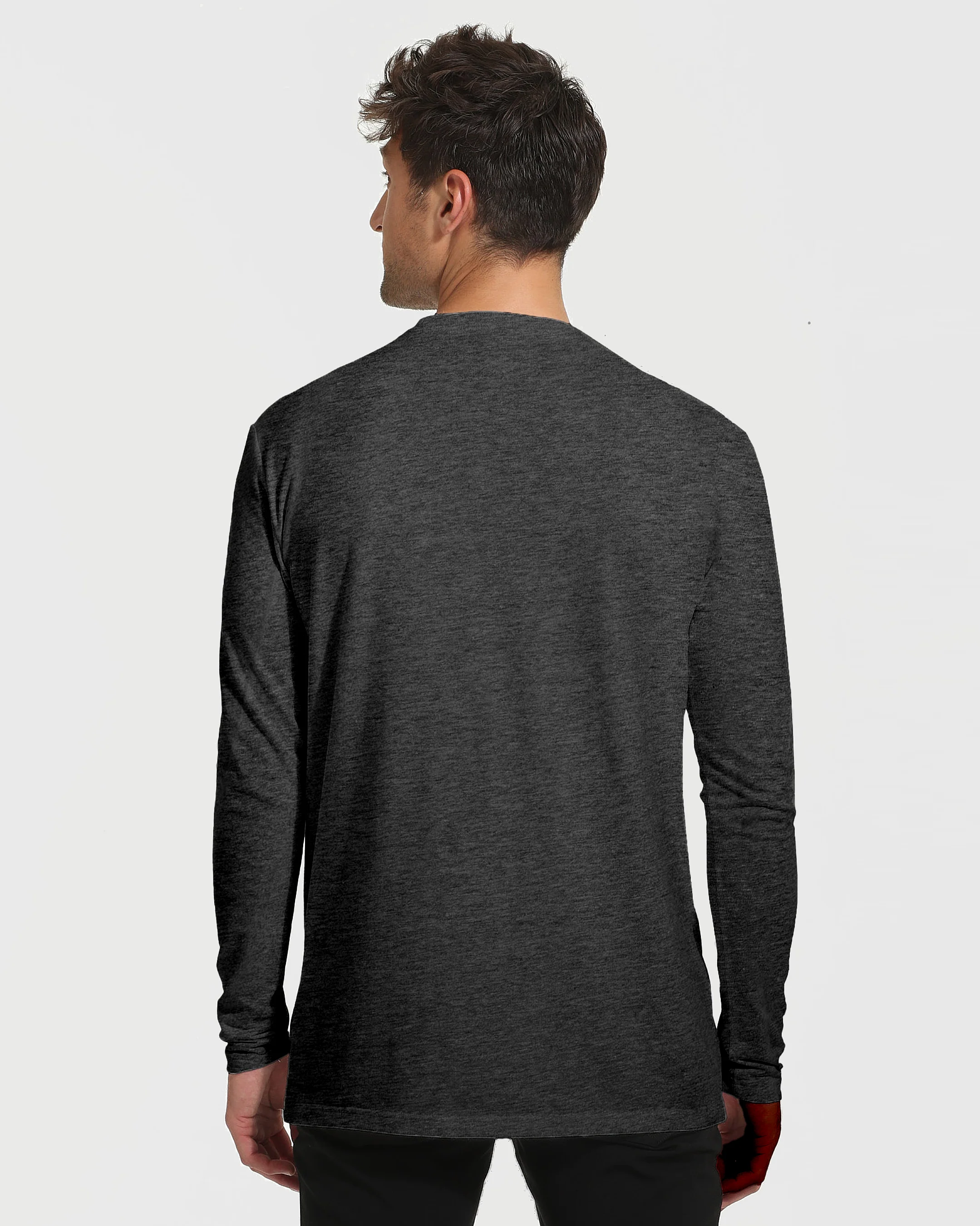Charcoal Heather Gray Tall Long Sleeve T-Shirt - Image 4