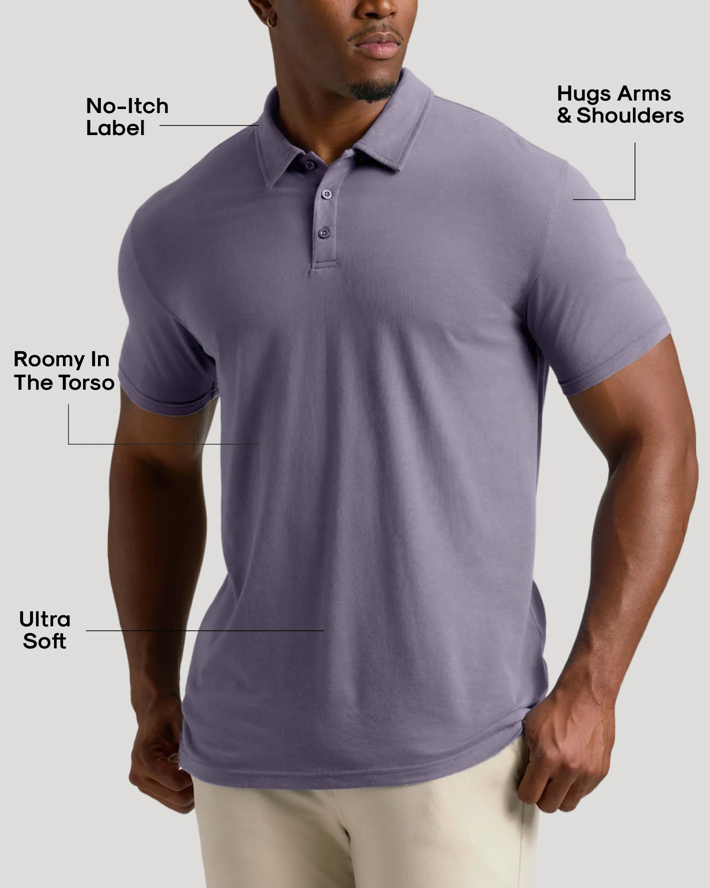 Dark Heather Amethyst Short Sleeve Tall Polo - Image 4