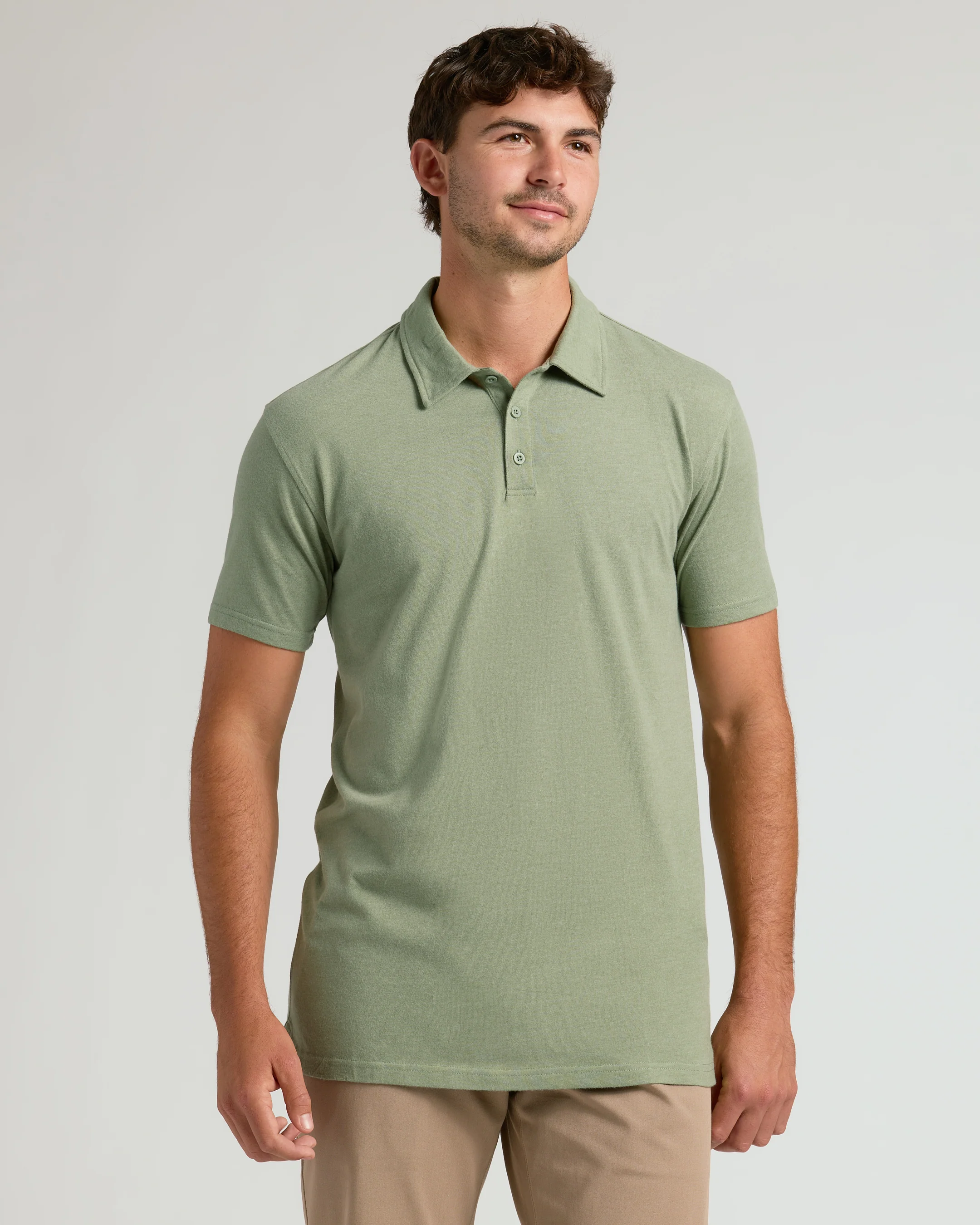 Dark Heather Bay Green Short Sleeve Tall Polo