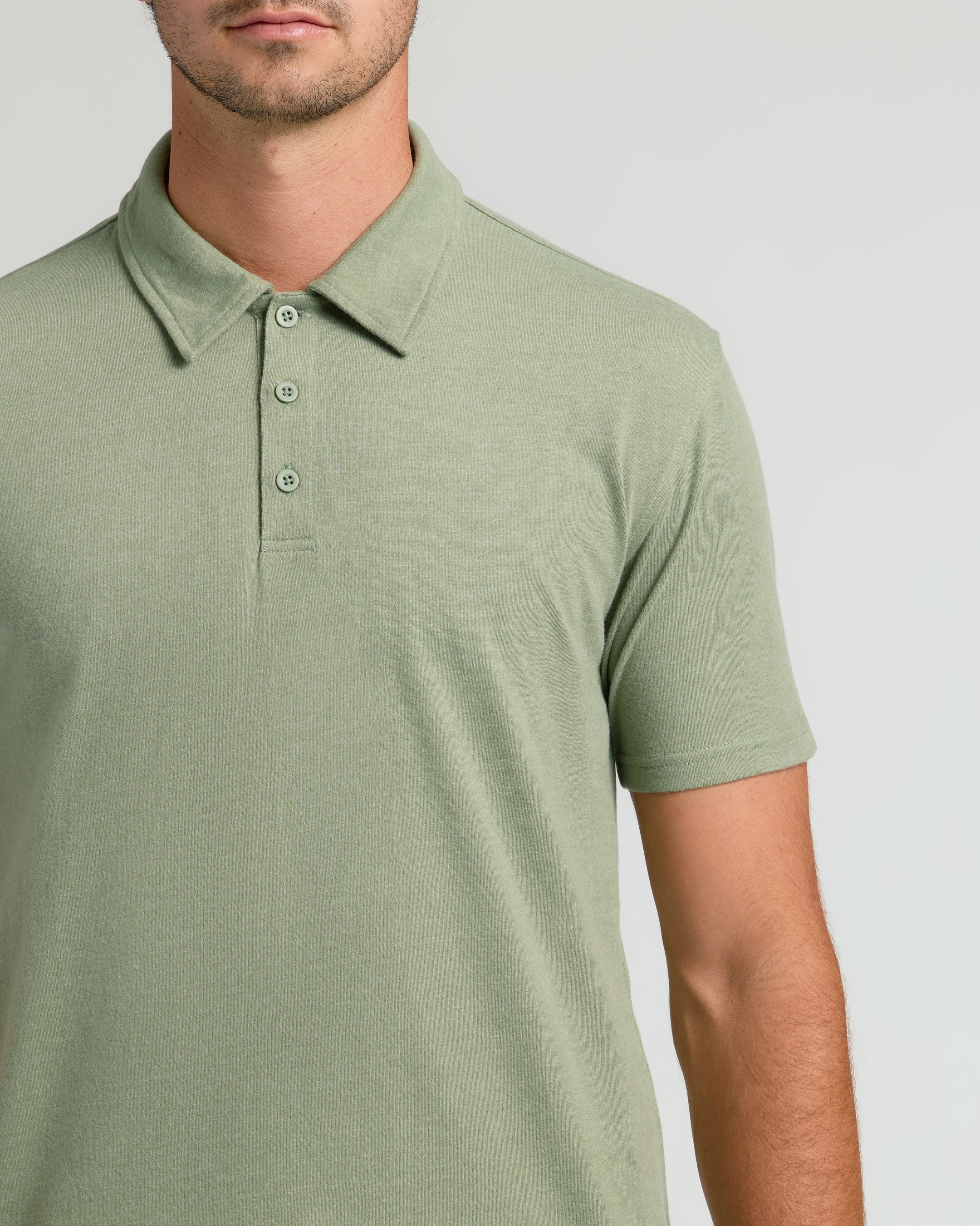 Dark Heather Bay Green Short Sleeve Tall Polo - Image 5