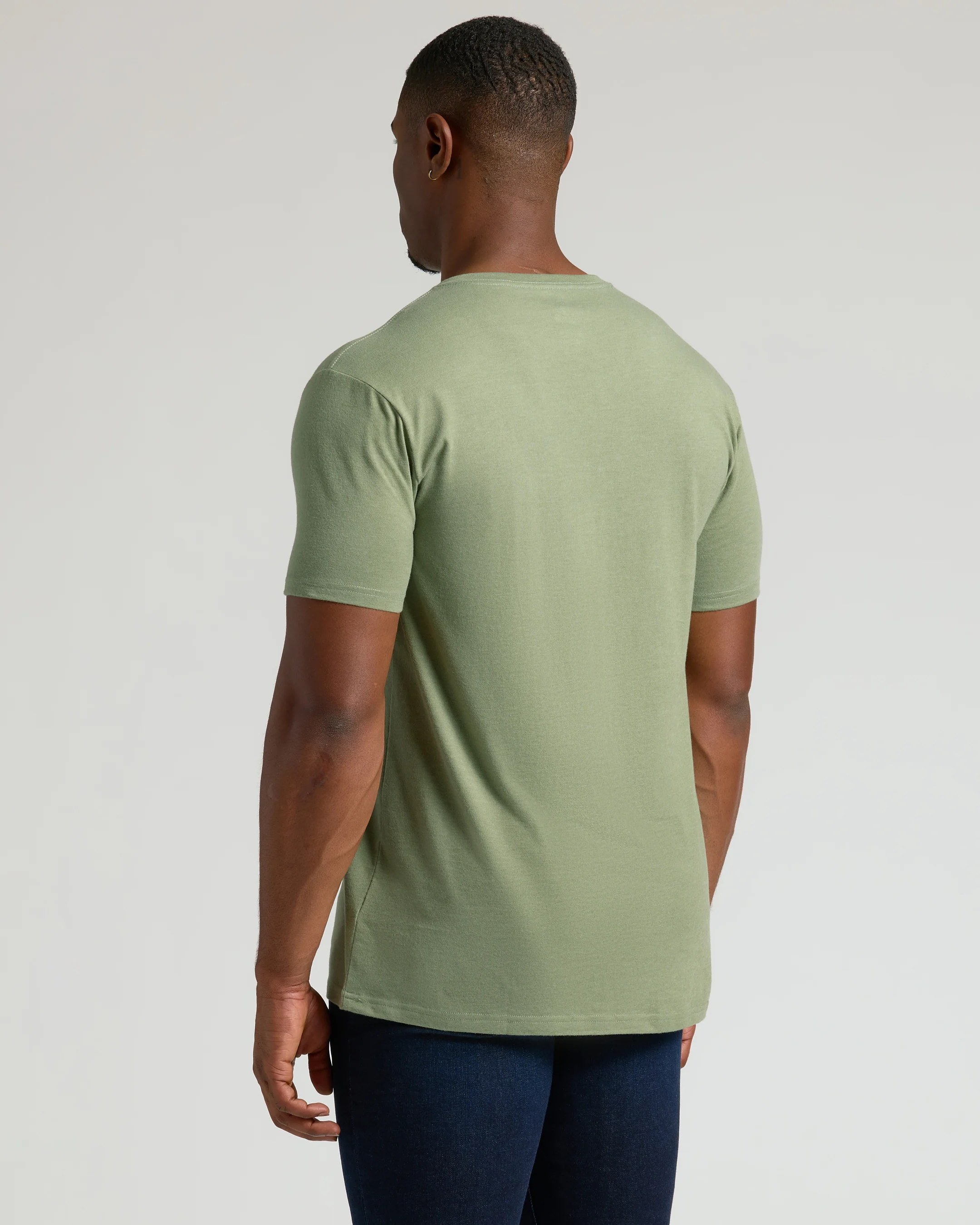 Dark Heather Bay Green Tall Classic V-Neck - Image 3