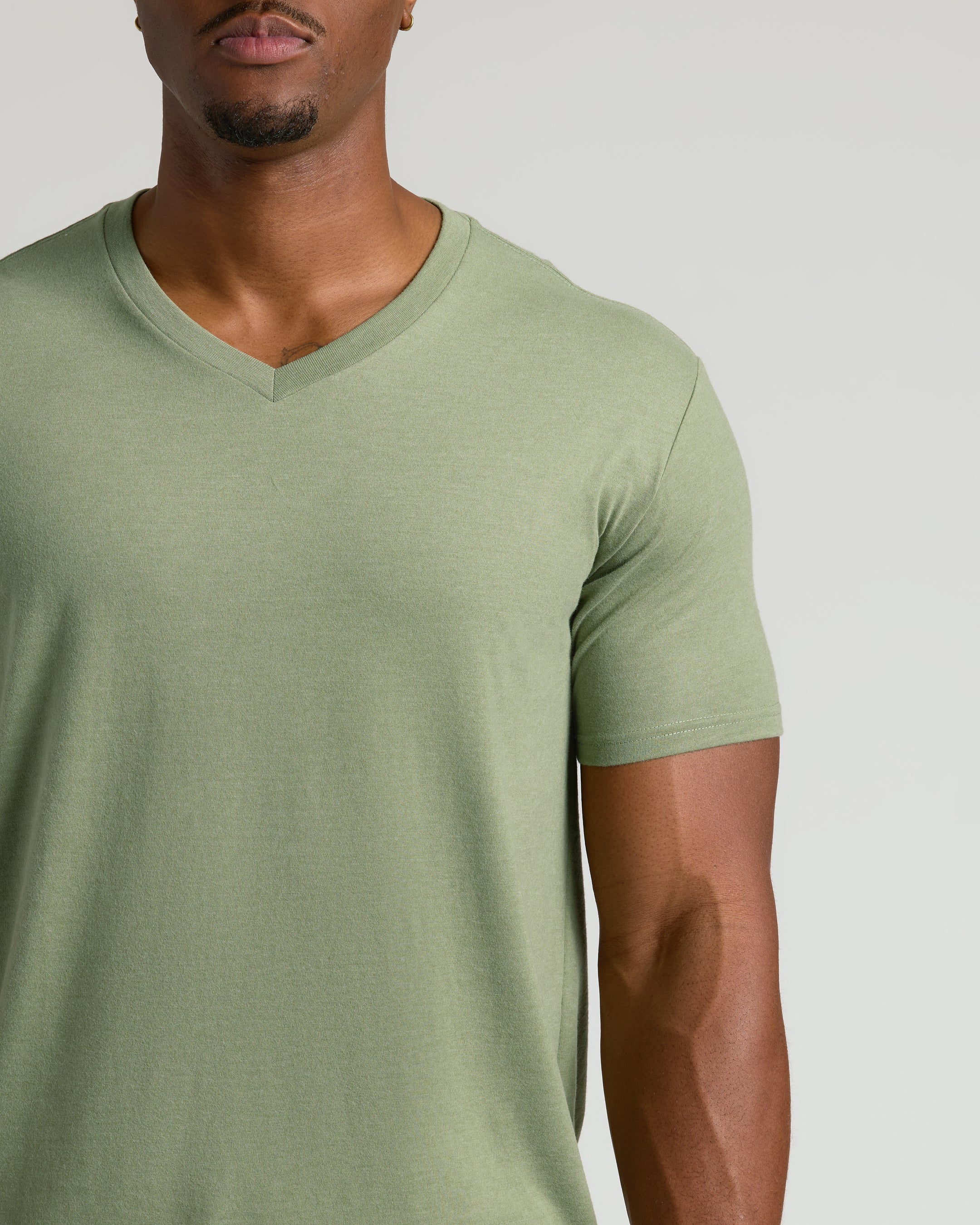 Dark Heather Bay Green Tall Classic V-Neck - Image 4