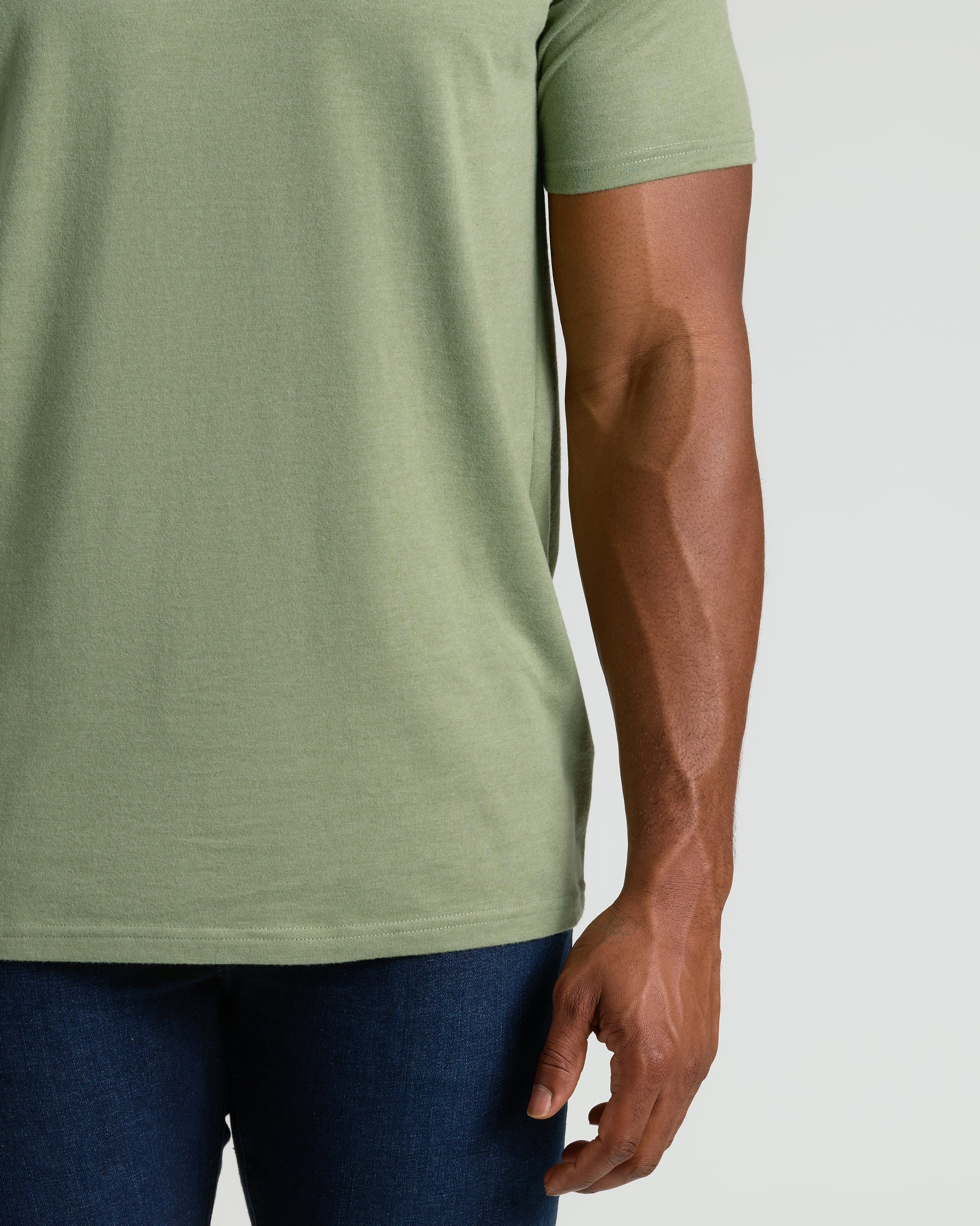 Dark Heather Bay Green Tall Classic V-Neck - Image 5