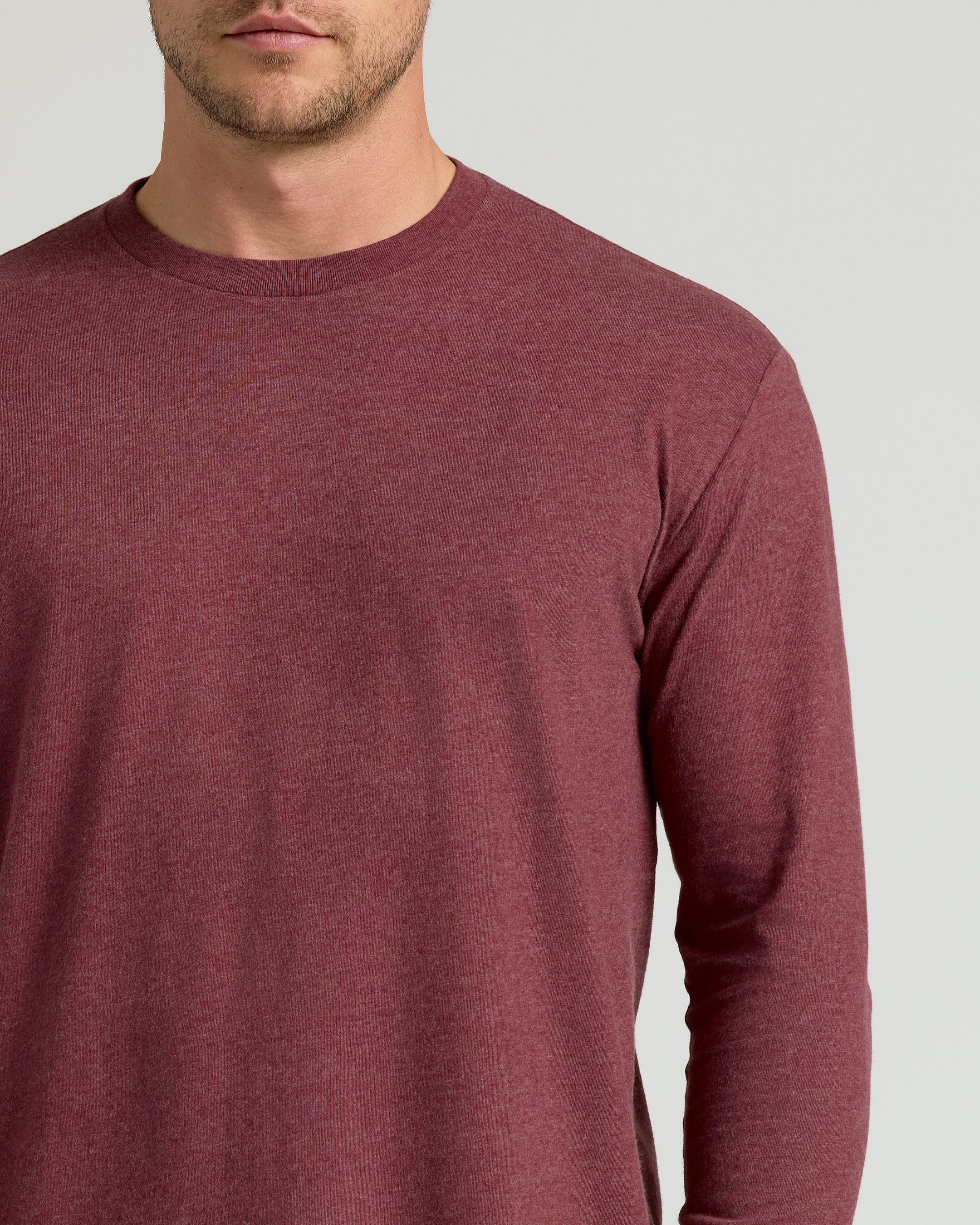 Dark Heather Clovewood Classic Long Sleeve Crew Neck - Image 4