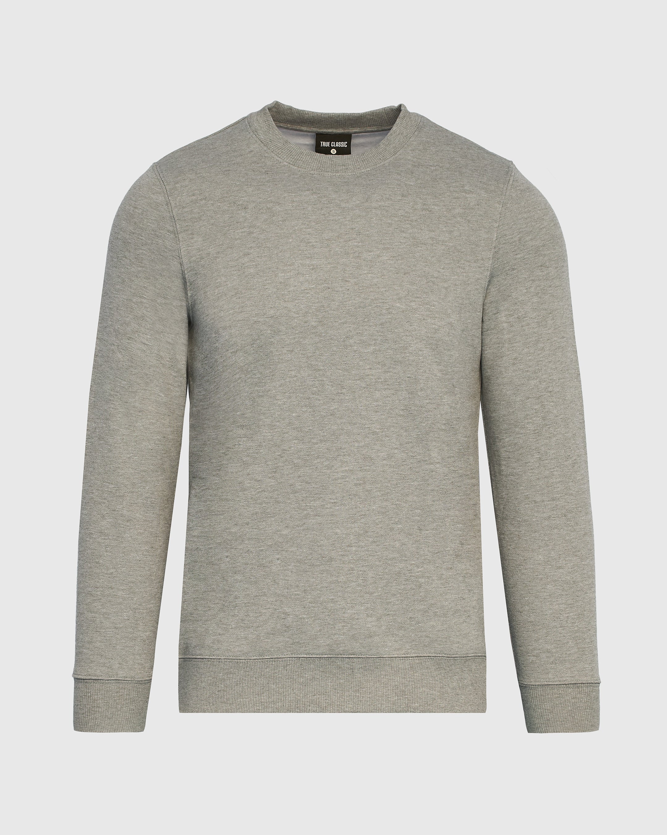 Dark Heather Gray Fleece French Terry Pullover Crew Neck - Image 2