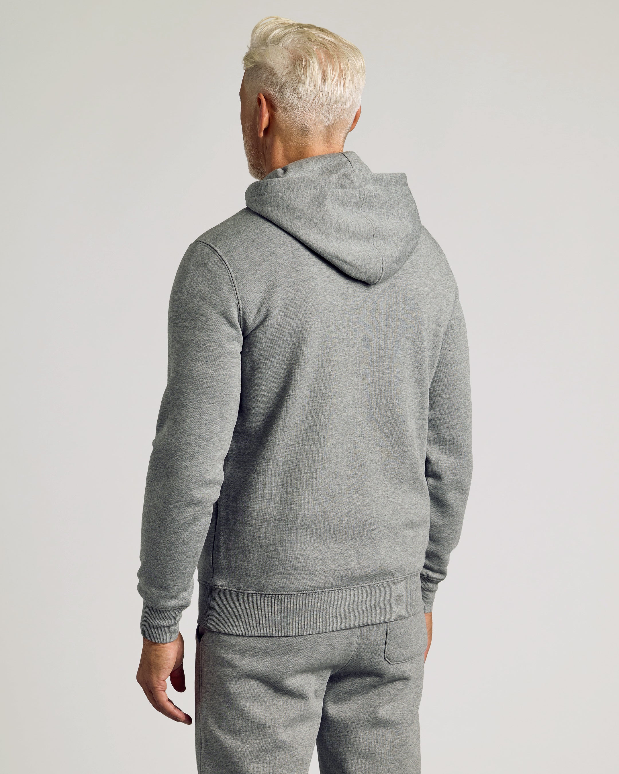 Dark Heather Gray Fleece French Terry Pullover Hoodie - Image 3