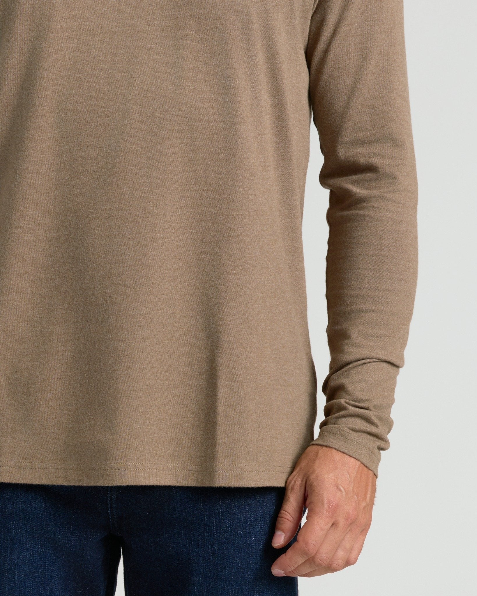 Dark Heather Sagewood Classic Long Sleeve Crew Neck - Image 6
