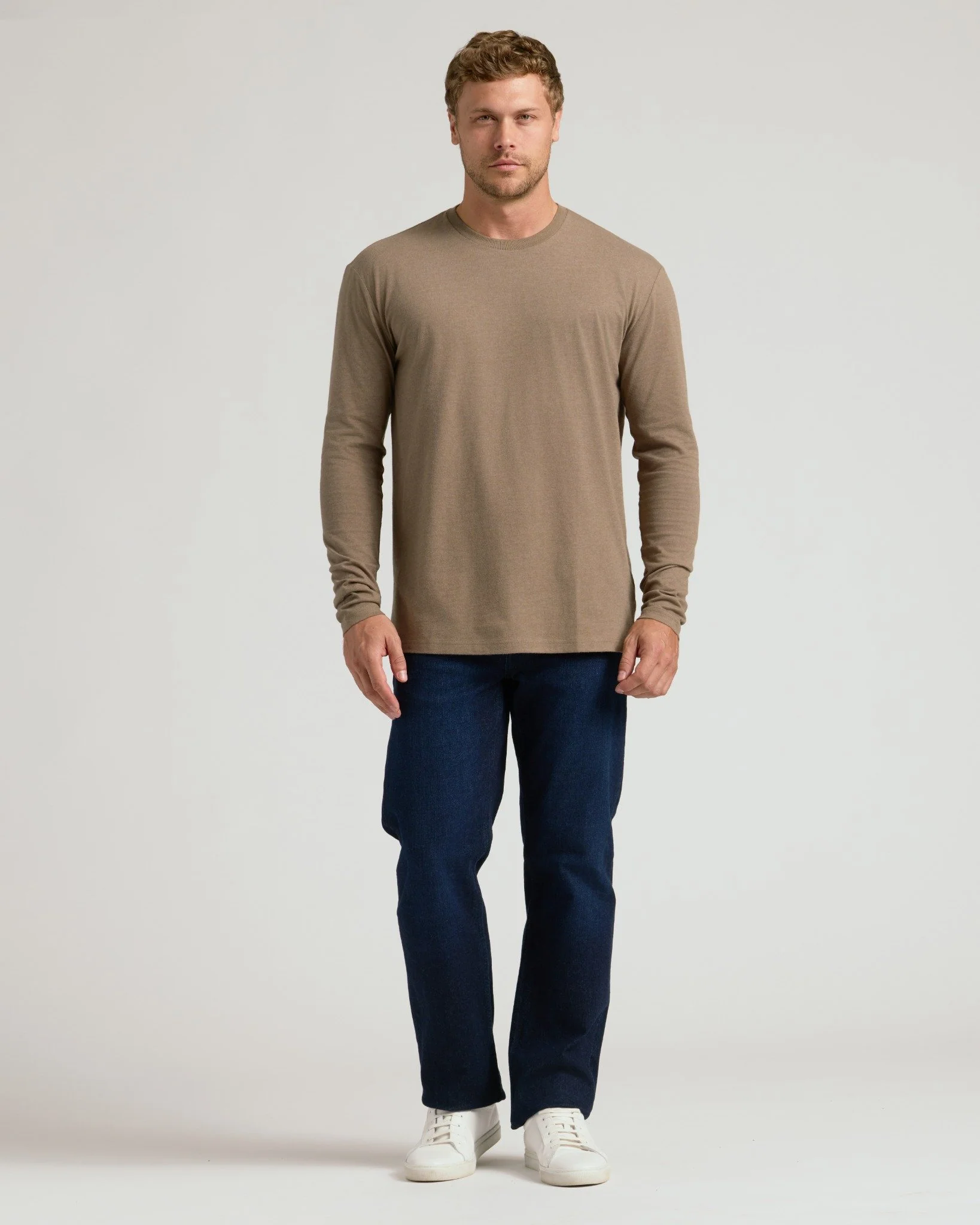 Dark Heather Sagewood Classic Long Sleeve Crew Neck - Image 7