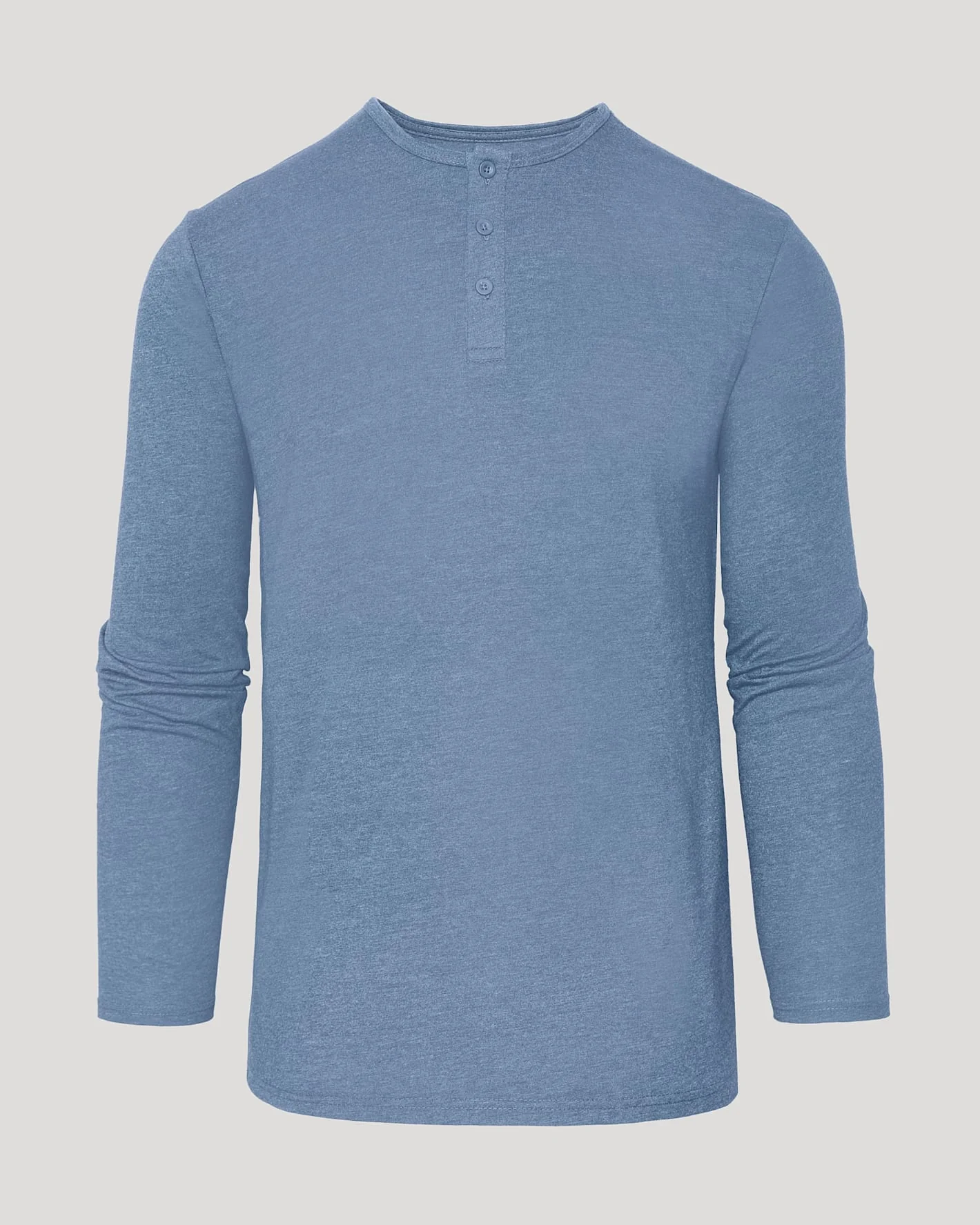 Dark Heather Vintage Navy Classic Long Sleeve Henley - Image 2