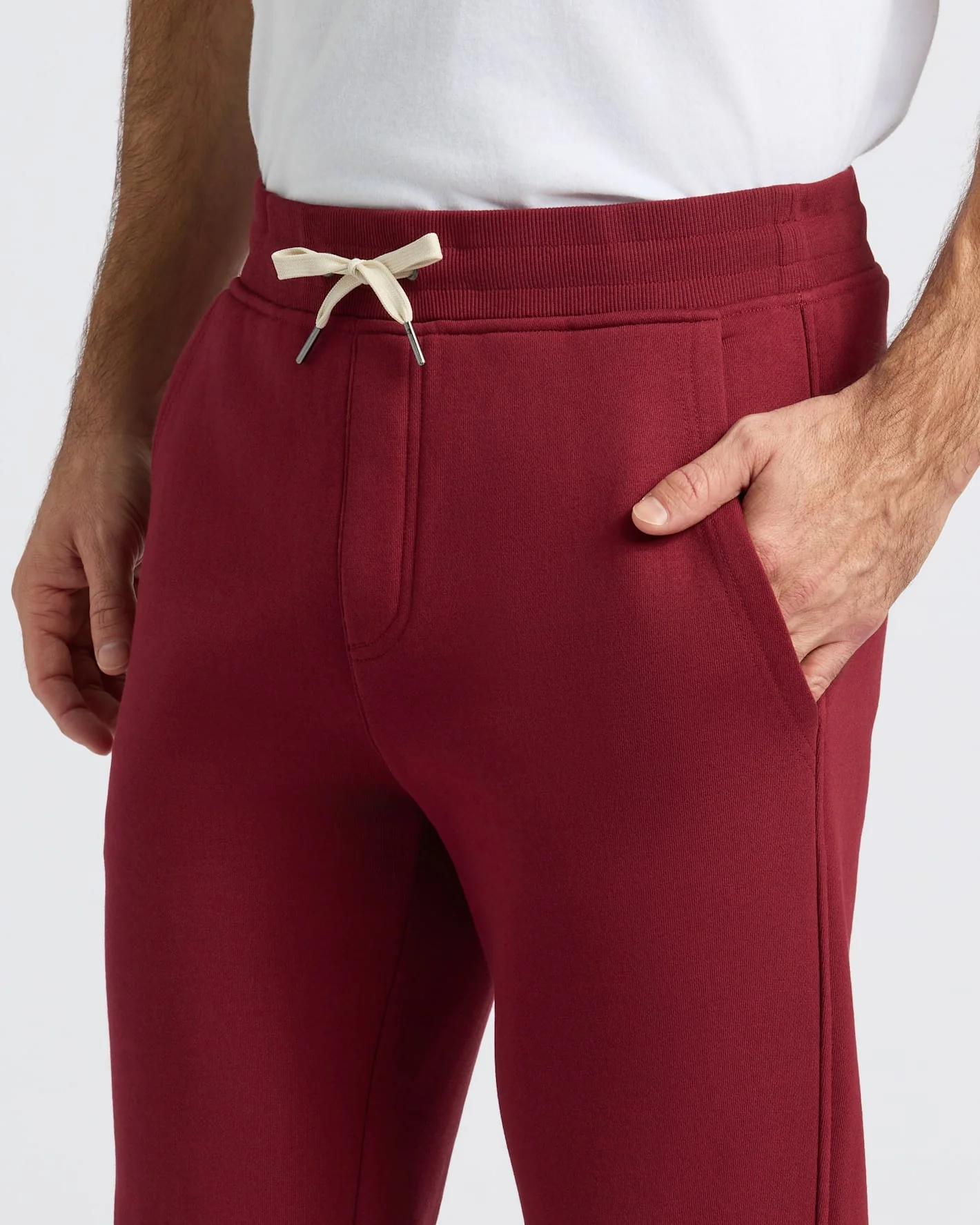 Dark Maroon Fleece French Terry Joggers - Image 5