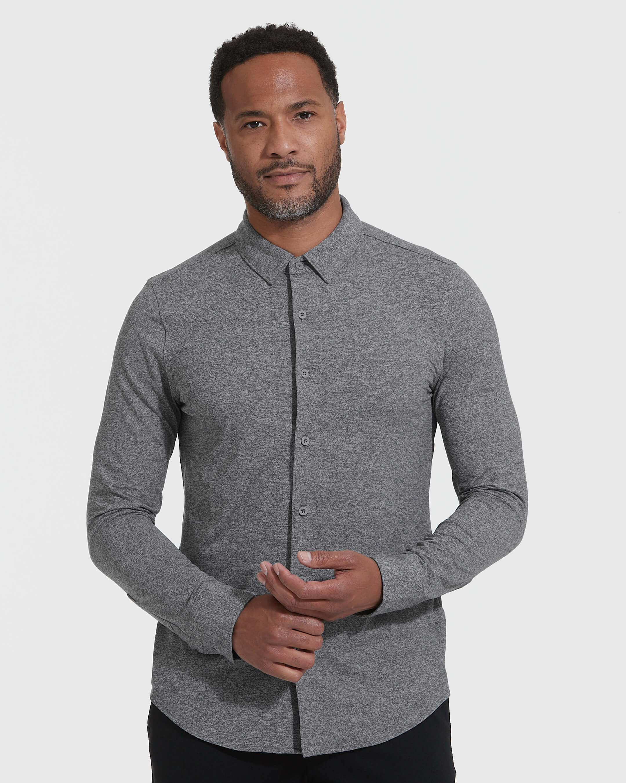 Heather Gray Long Sleeve Do-It-All Comfort Shirt - Image 4