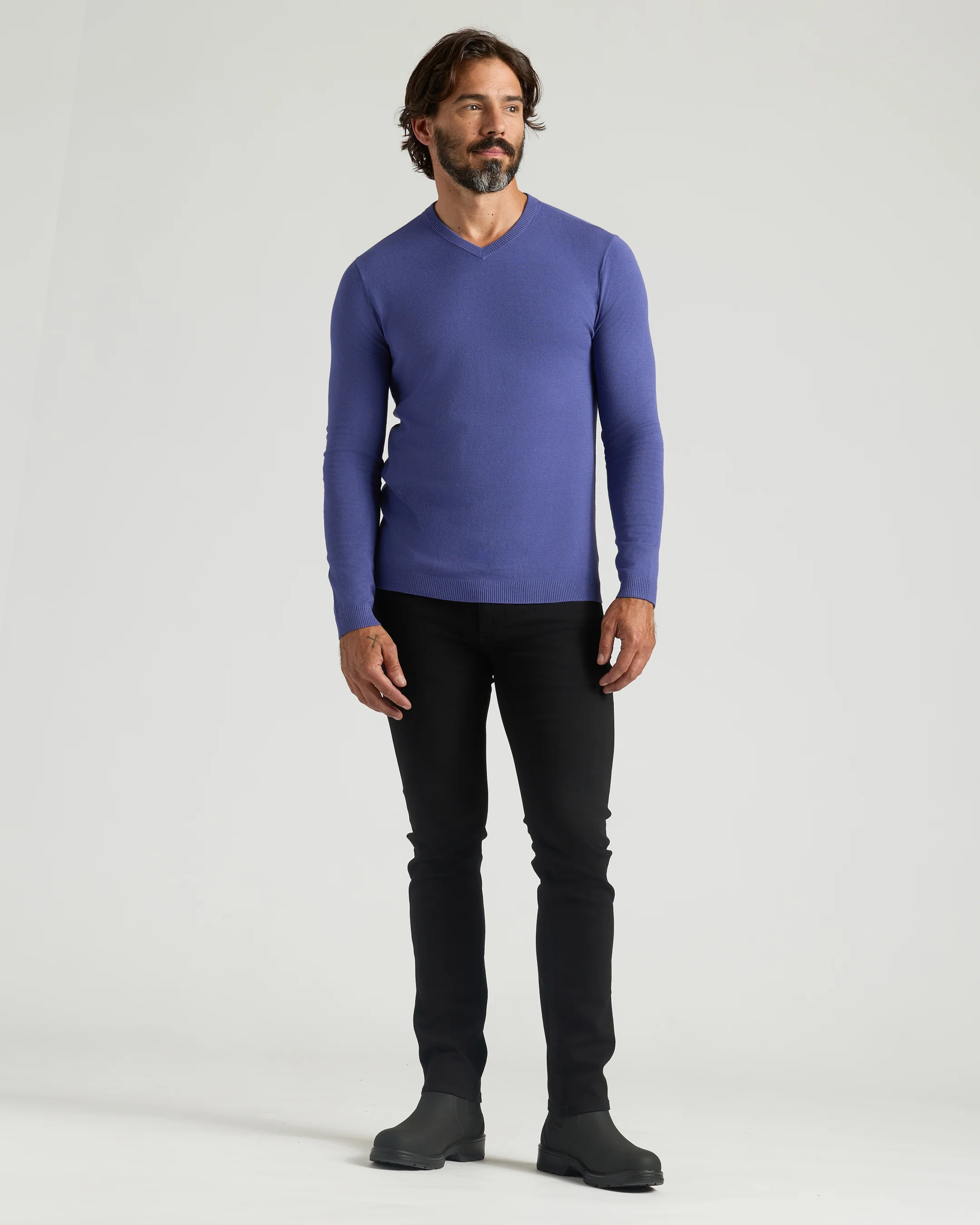 Truffle & Blueberry Dressy V-Neck Sweater 2-Pack - Image 4