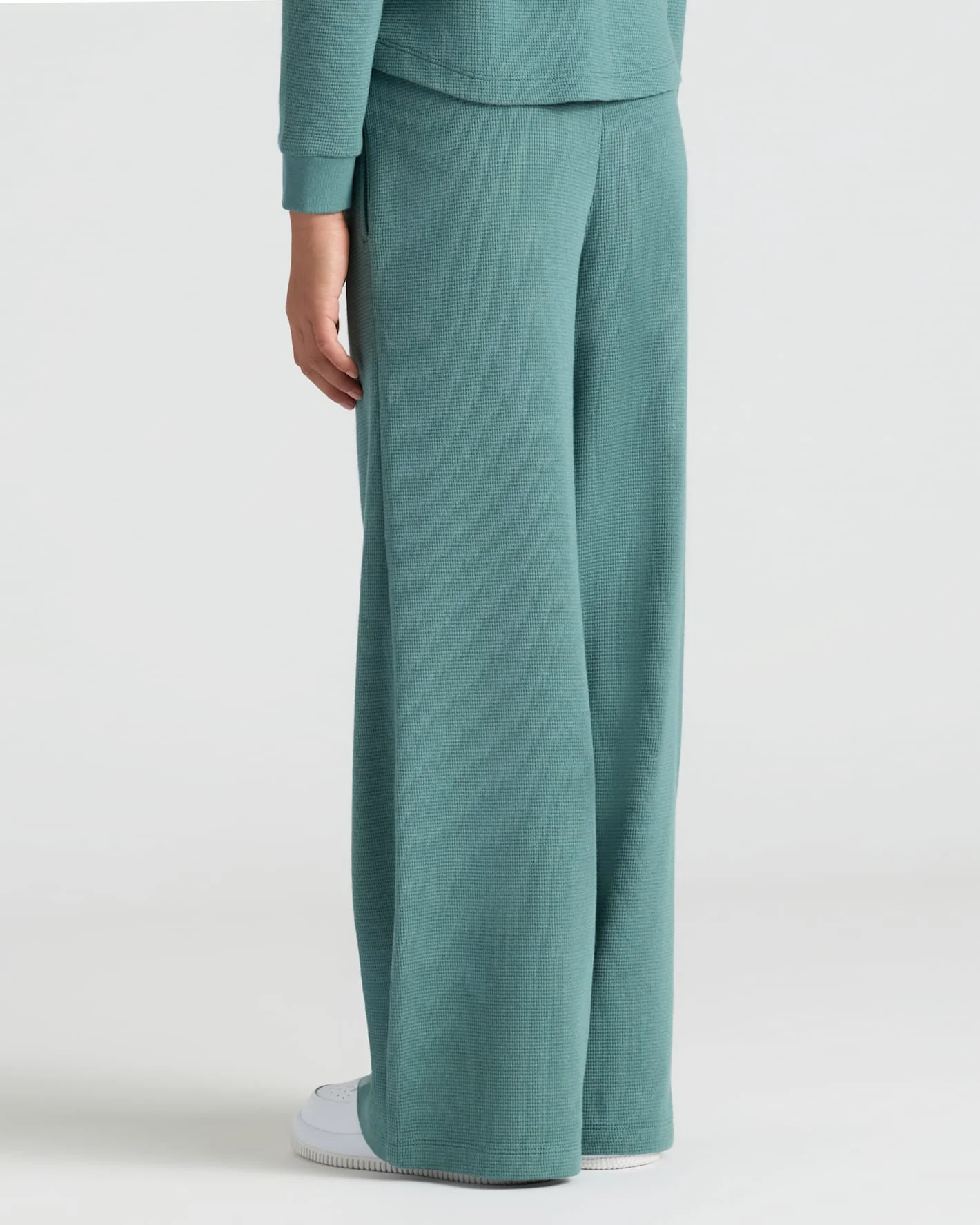 Girls Stormcloud Waffle Wide Leg Pants - Image 4