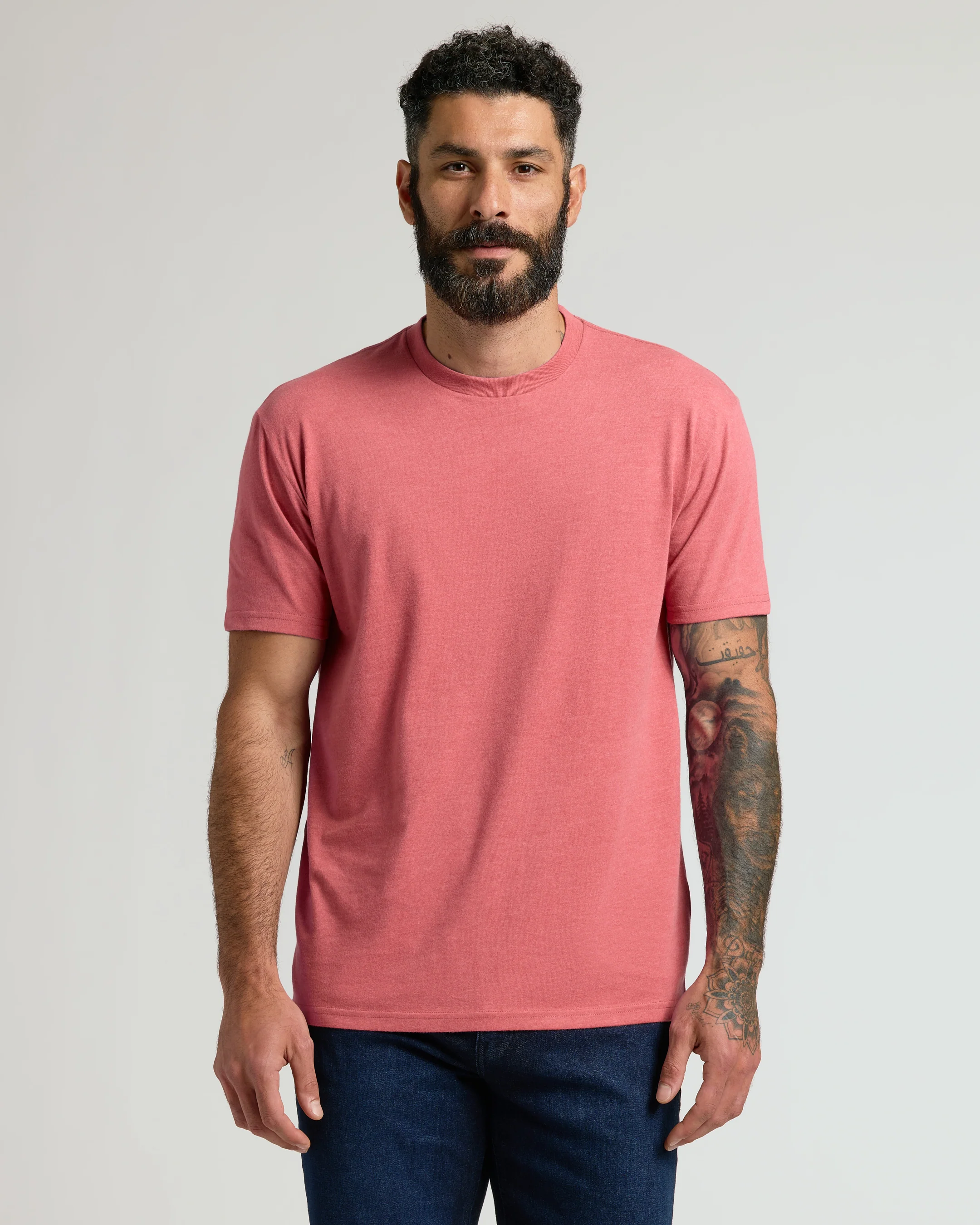 Heather Garnet Short Sleeve Crew Neck T Shirt