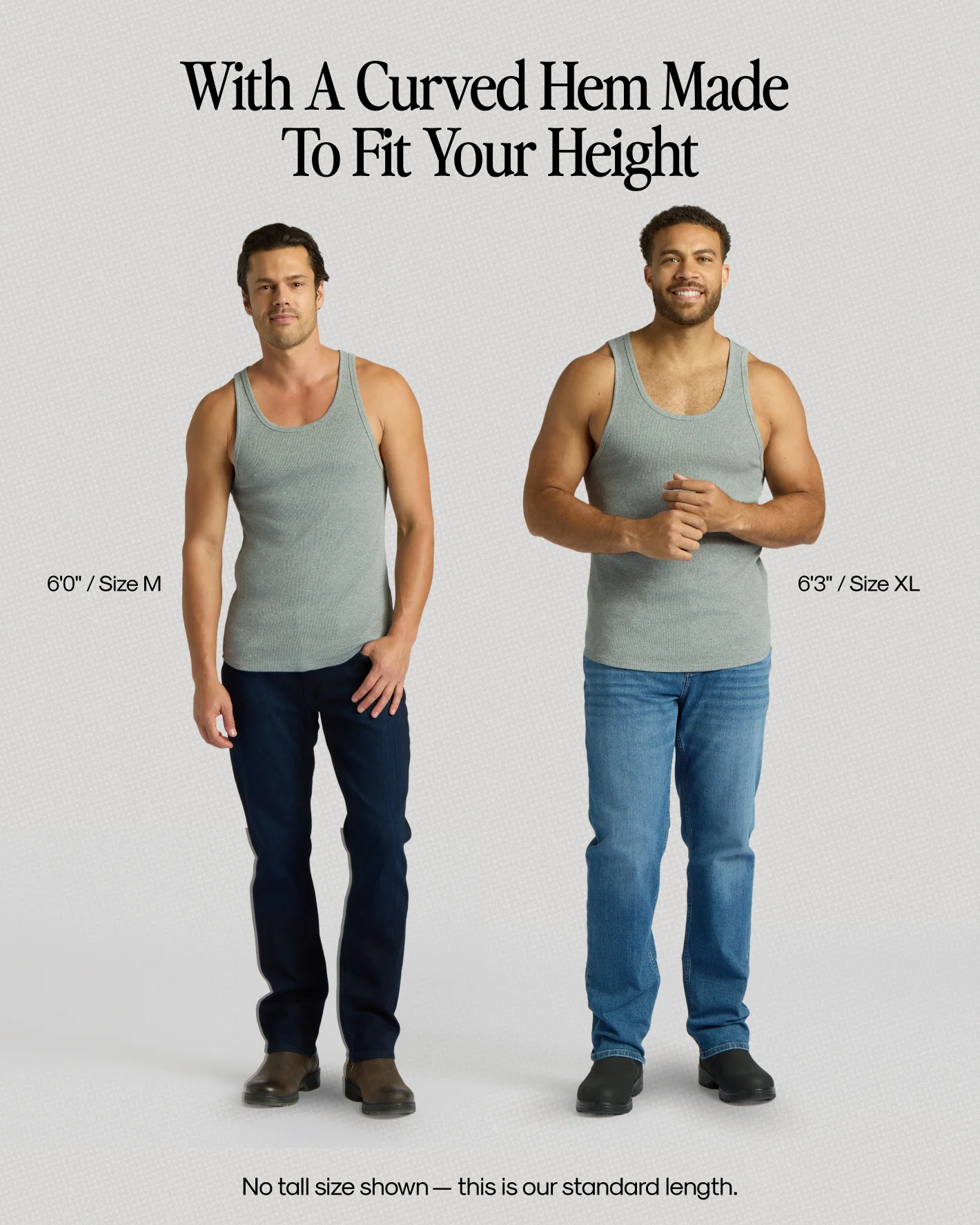 Heather Gray Ribbed Curved Hem Tank - Image 3