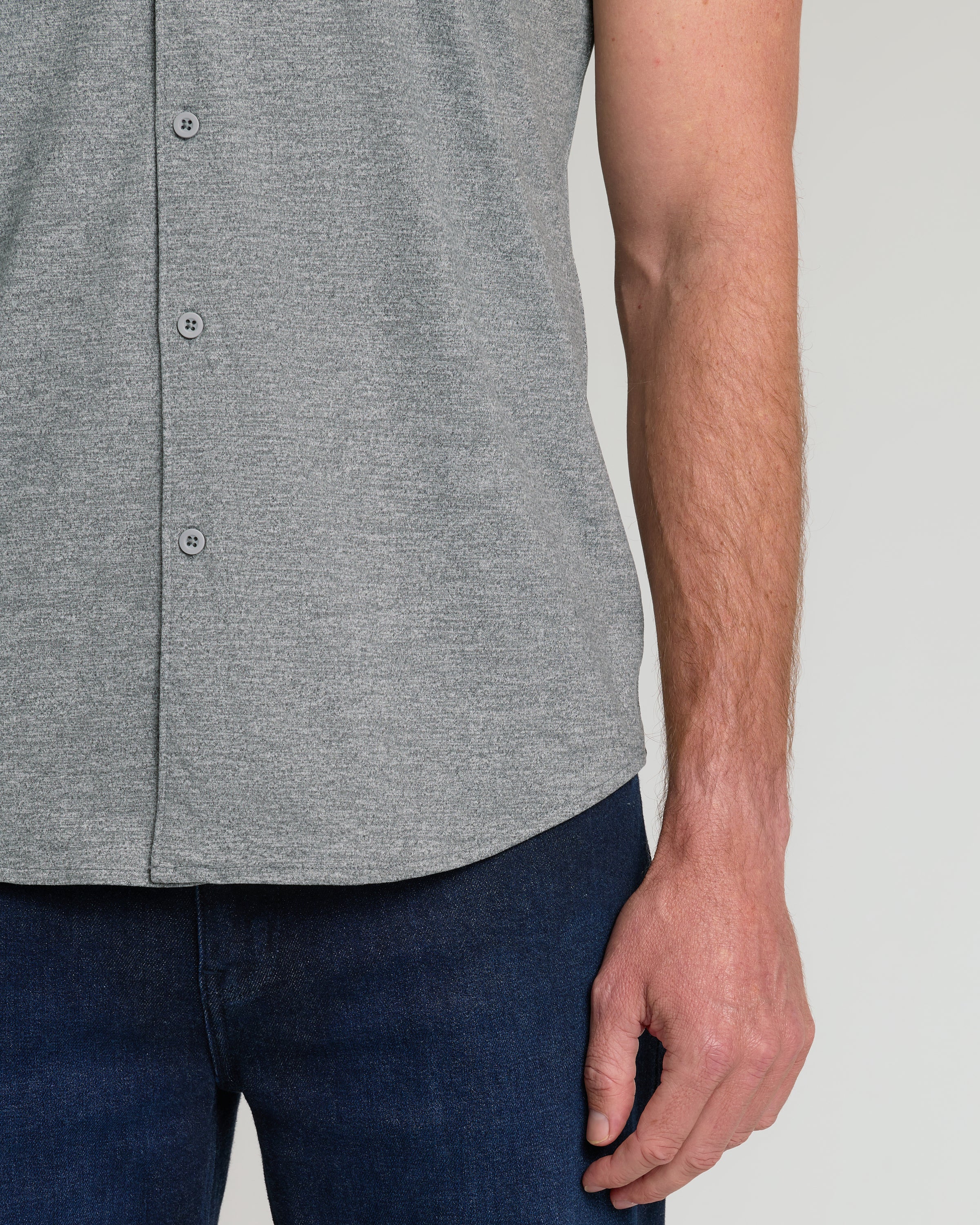 Heather Gray Short Sleeve Comfort Knit Shirt - Image 5