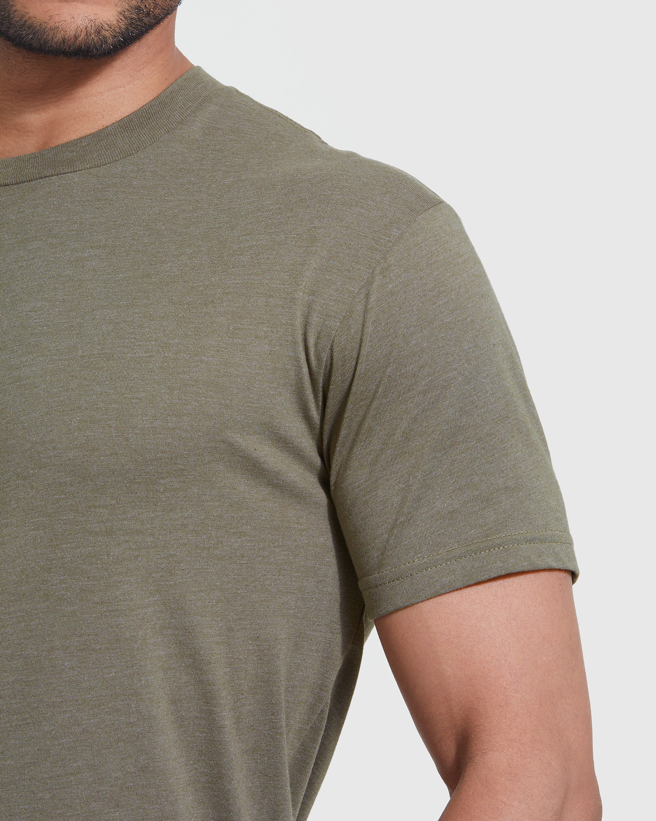 Heather Military Green Classic Crew Neck - Image 5