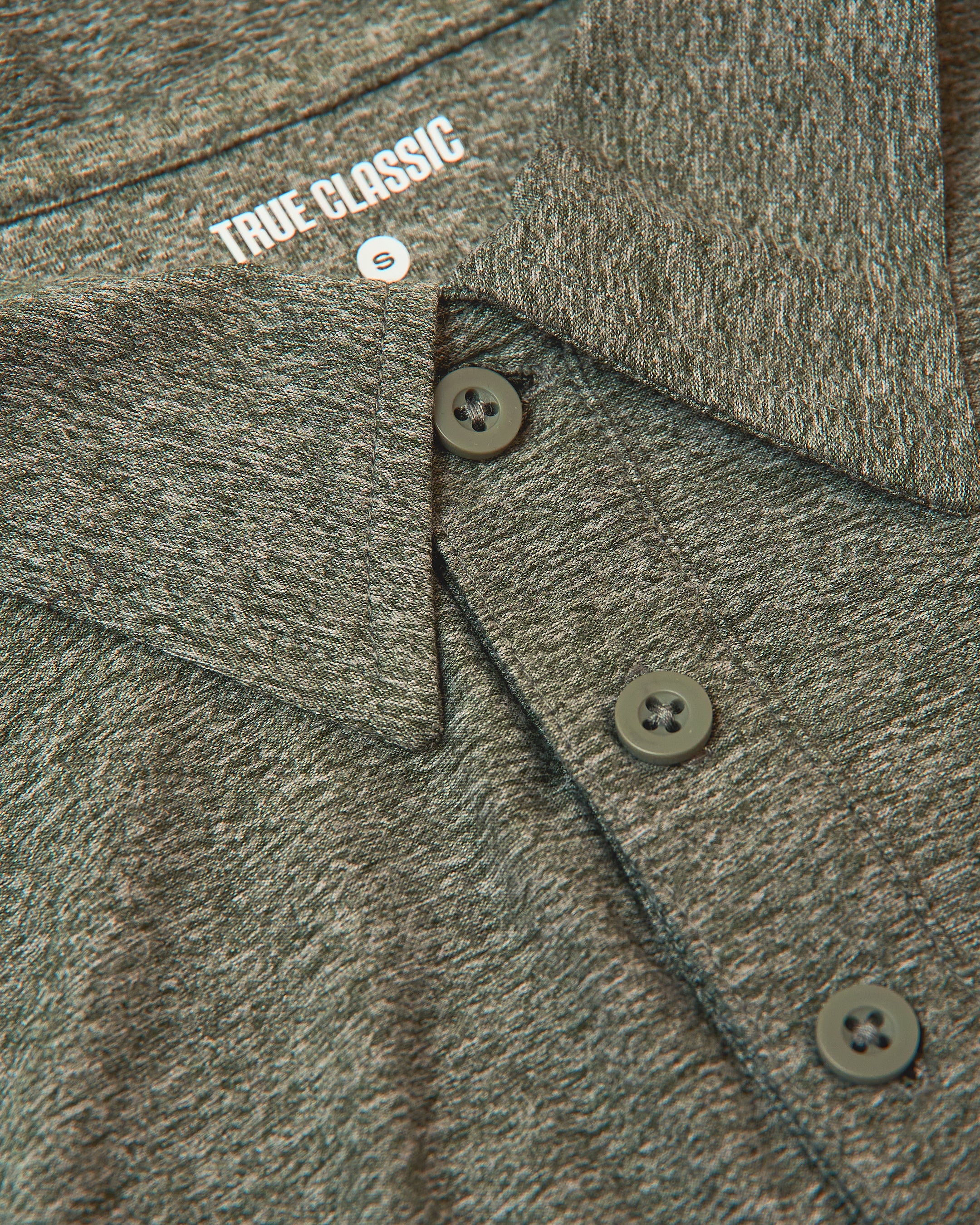 Heather Military Green Short Sleeve Tall Active Polo - Image 6